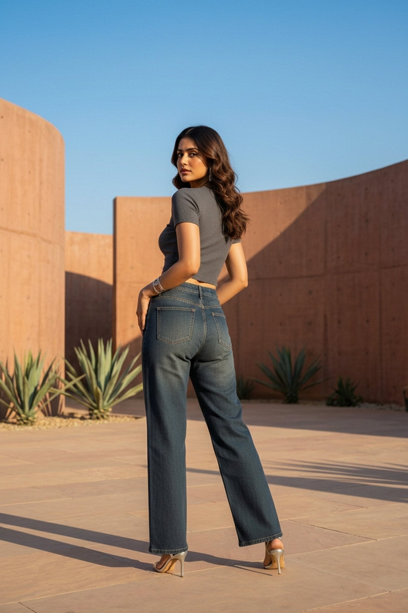 Dark Tint Classic Straight Cut Denim - Freyaa USA & Canada