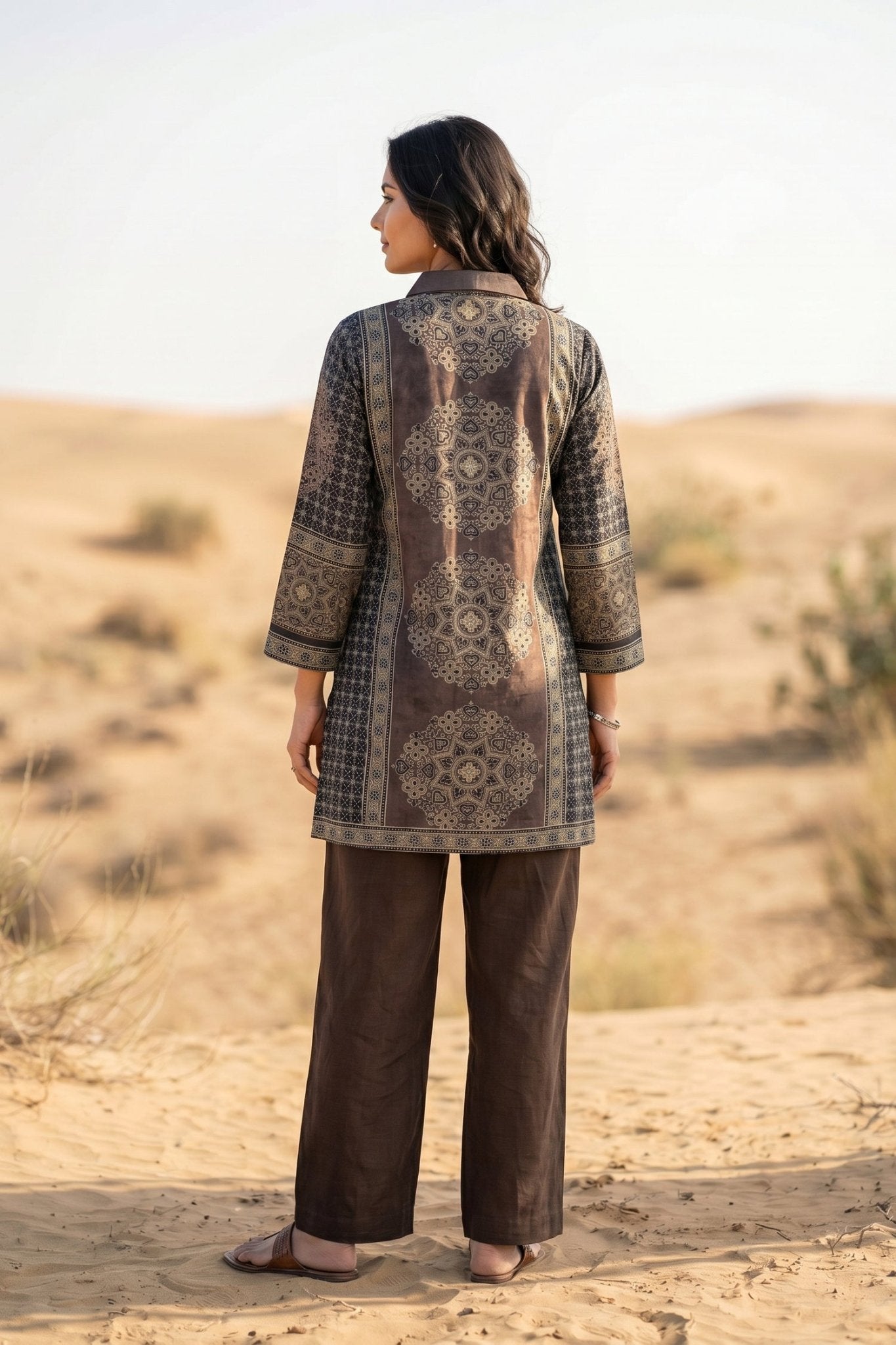 Relaxed Fit Printed Crepe Shirt - Freyaa USA & Canada