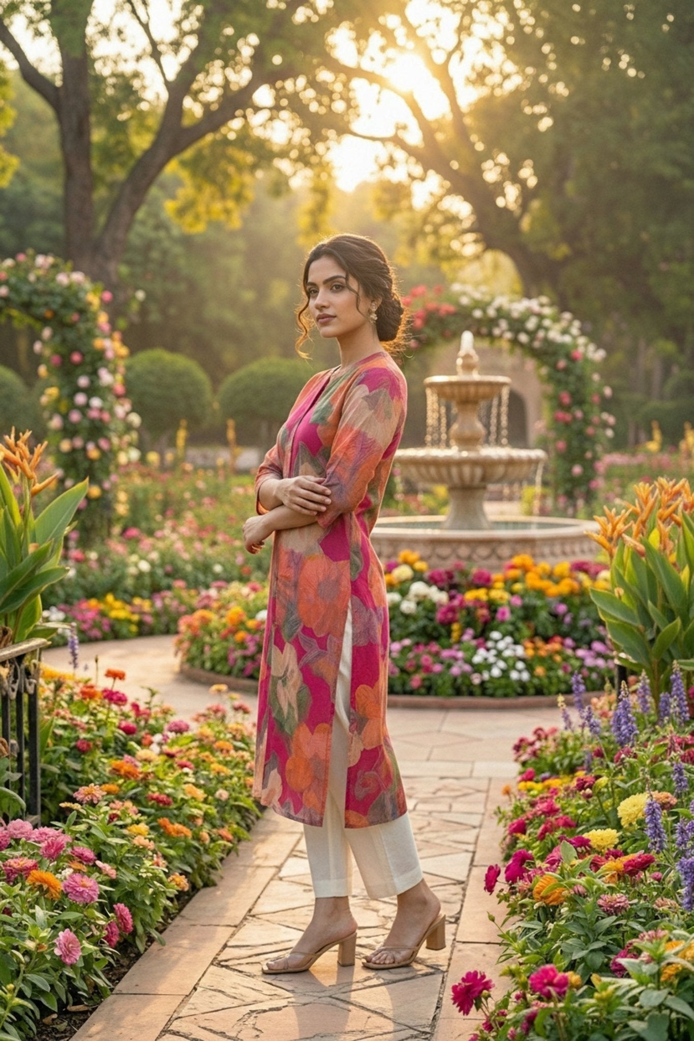 Rani Digital Printed Cotton Long Kurti - Freyaa USA & Canada