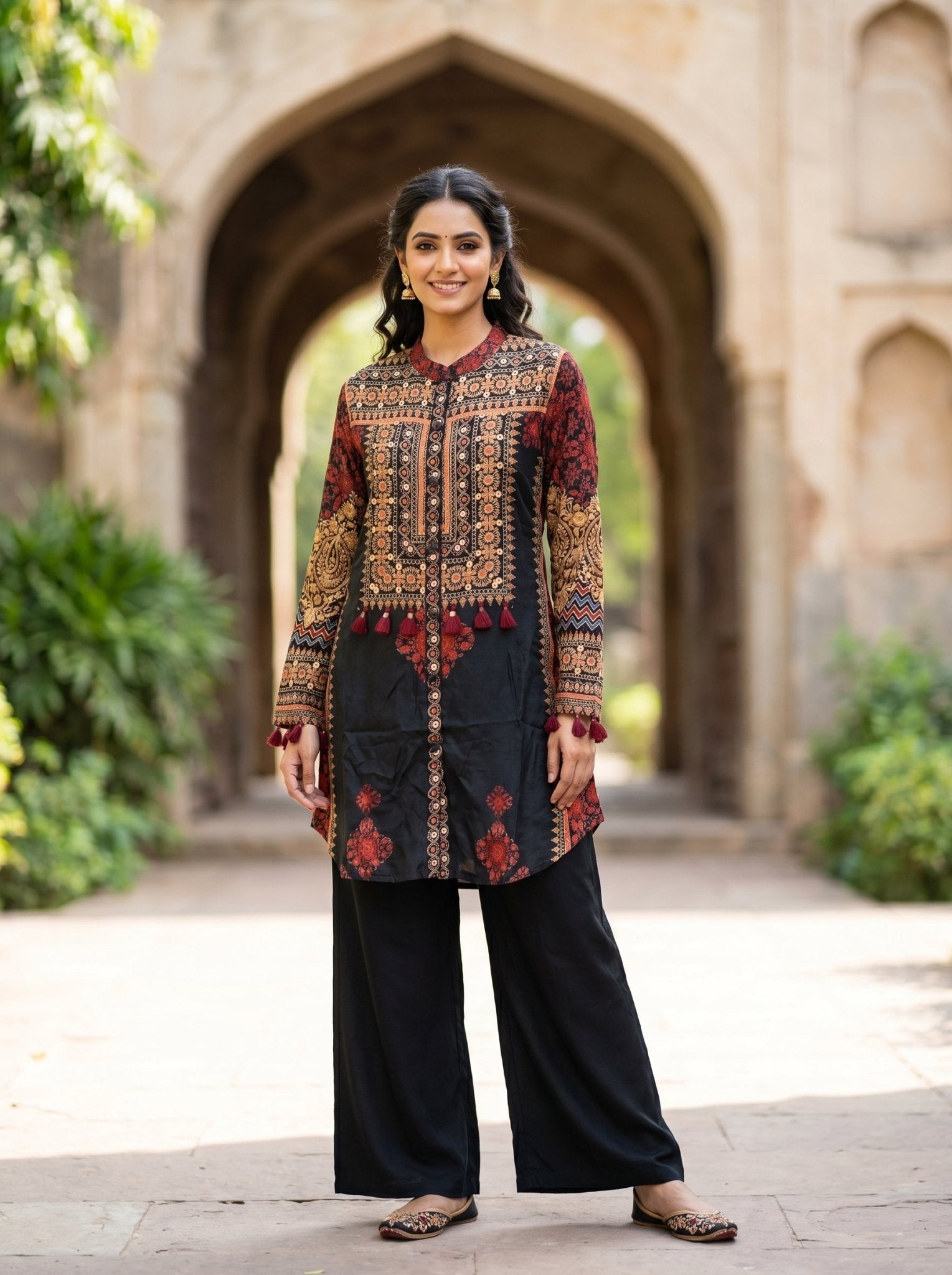Rich Ajarak Print Crepe Shirt - Freyaa USA & Canada