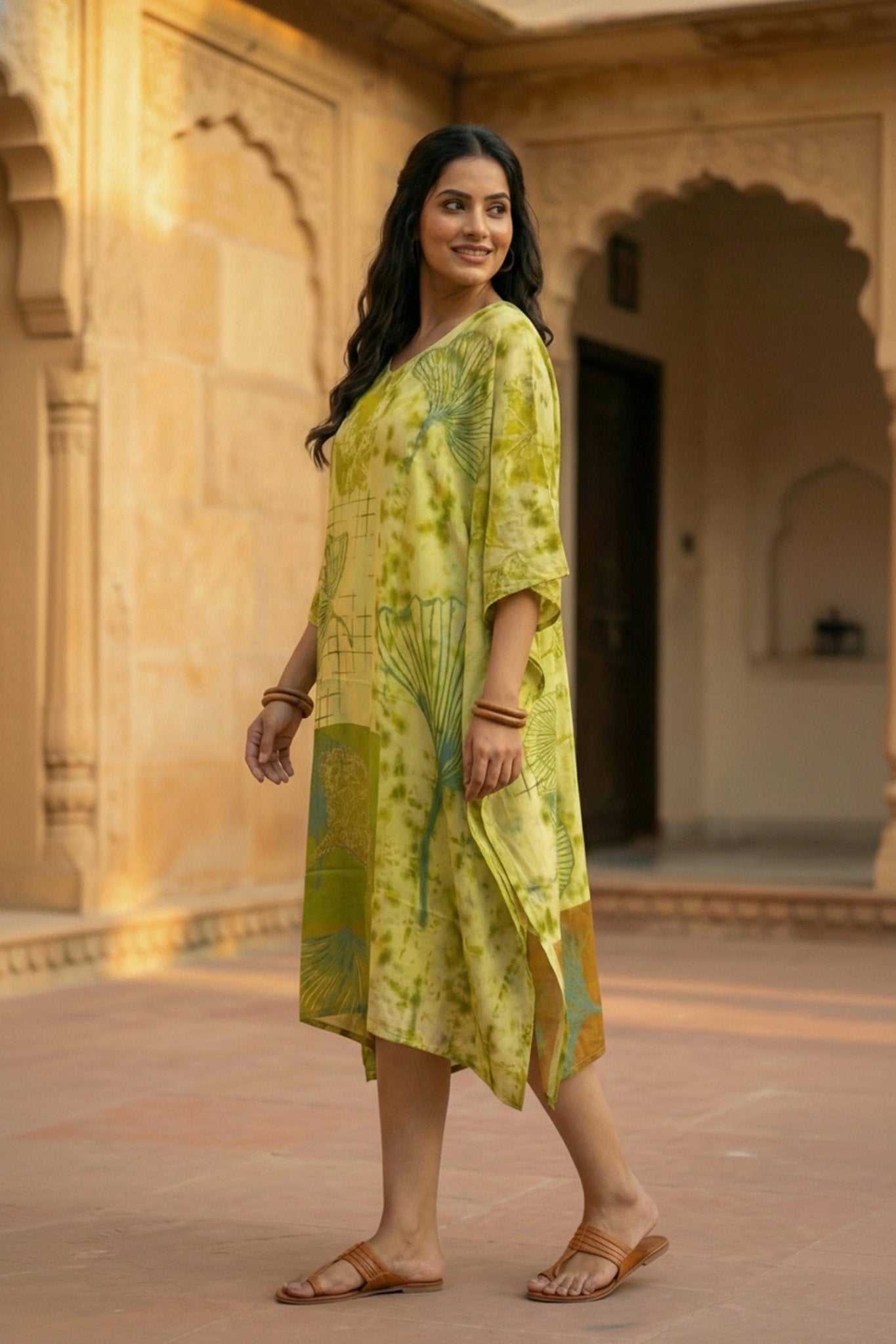 Liril Viscose Long Kaftan - Freyaa USA & Canada