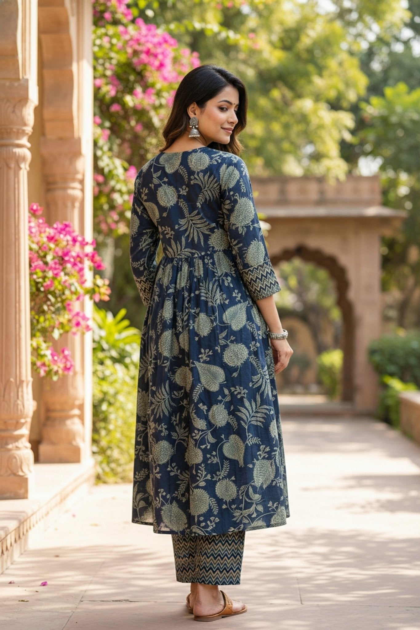 Green Aura Printed Co-ord with Kodi Embellished Top - Freyaa USA & Canada