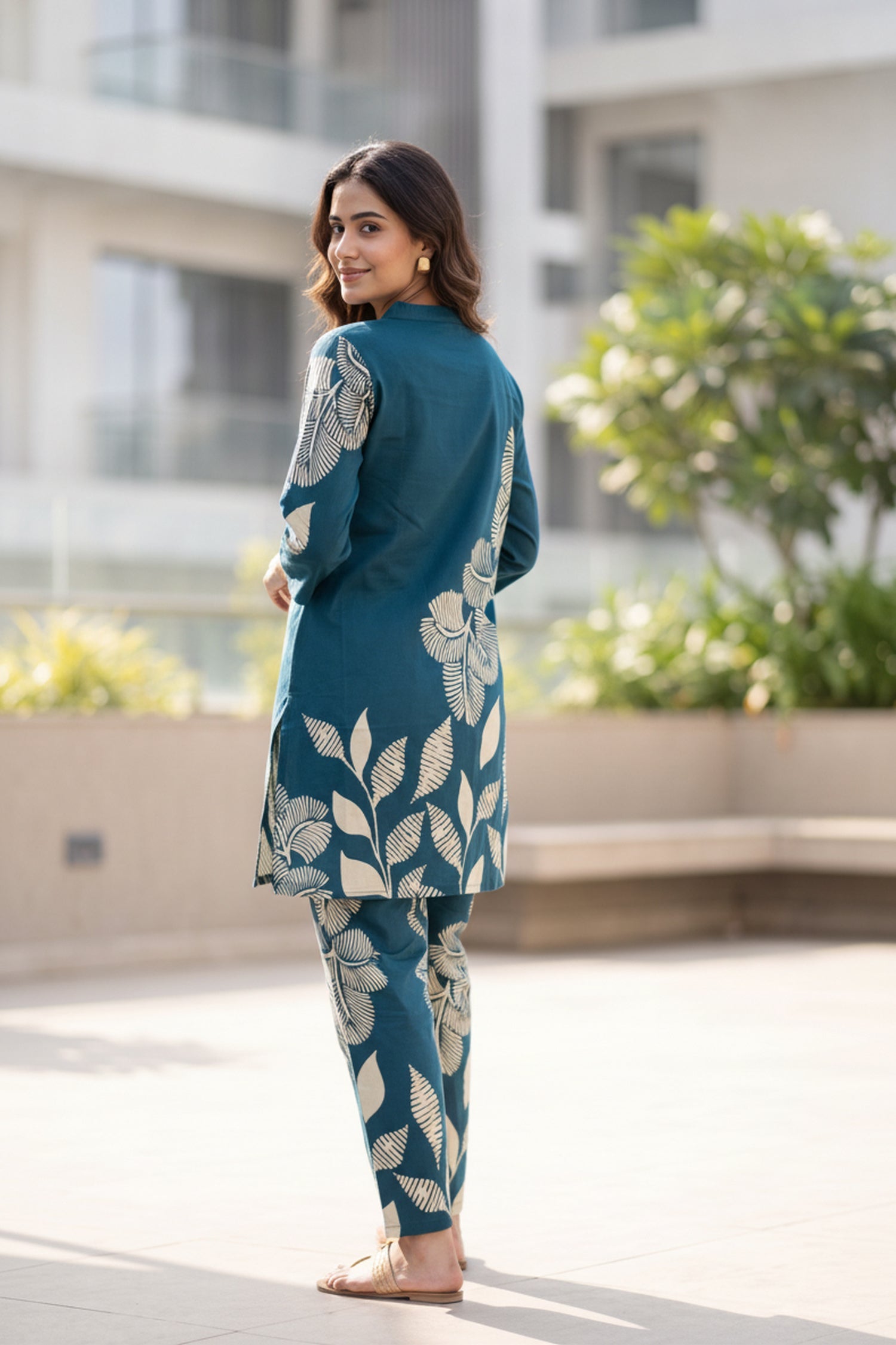 Teal Botanical Print CordSet