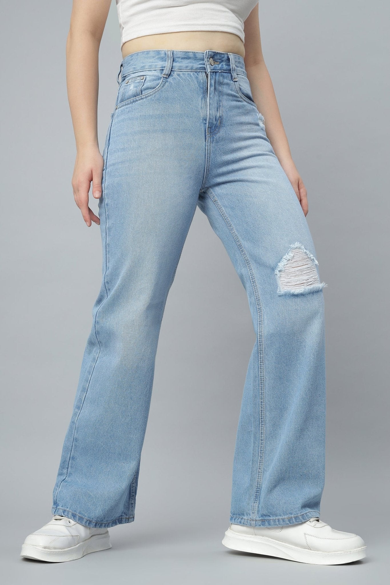 Side Ripped Street Denim - Freyaa USA & Canada
