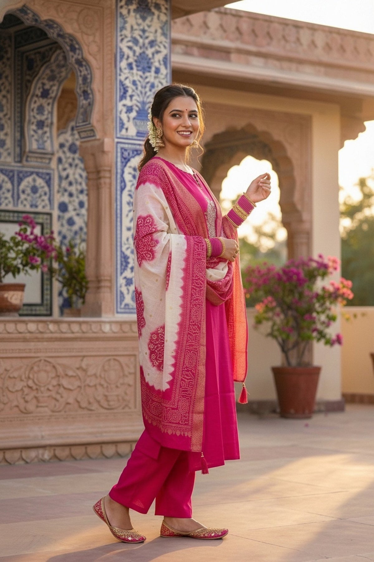 Royal Rani Straight-Cut Suit Set with Embroidered Kurta - Freyaa USA & Canada