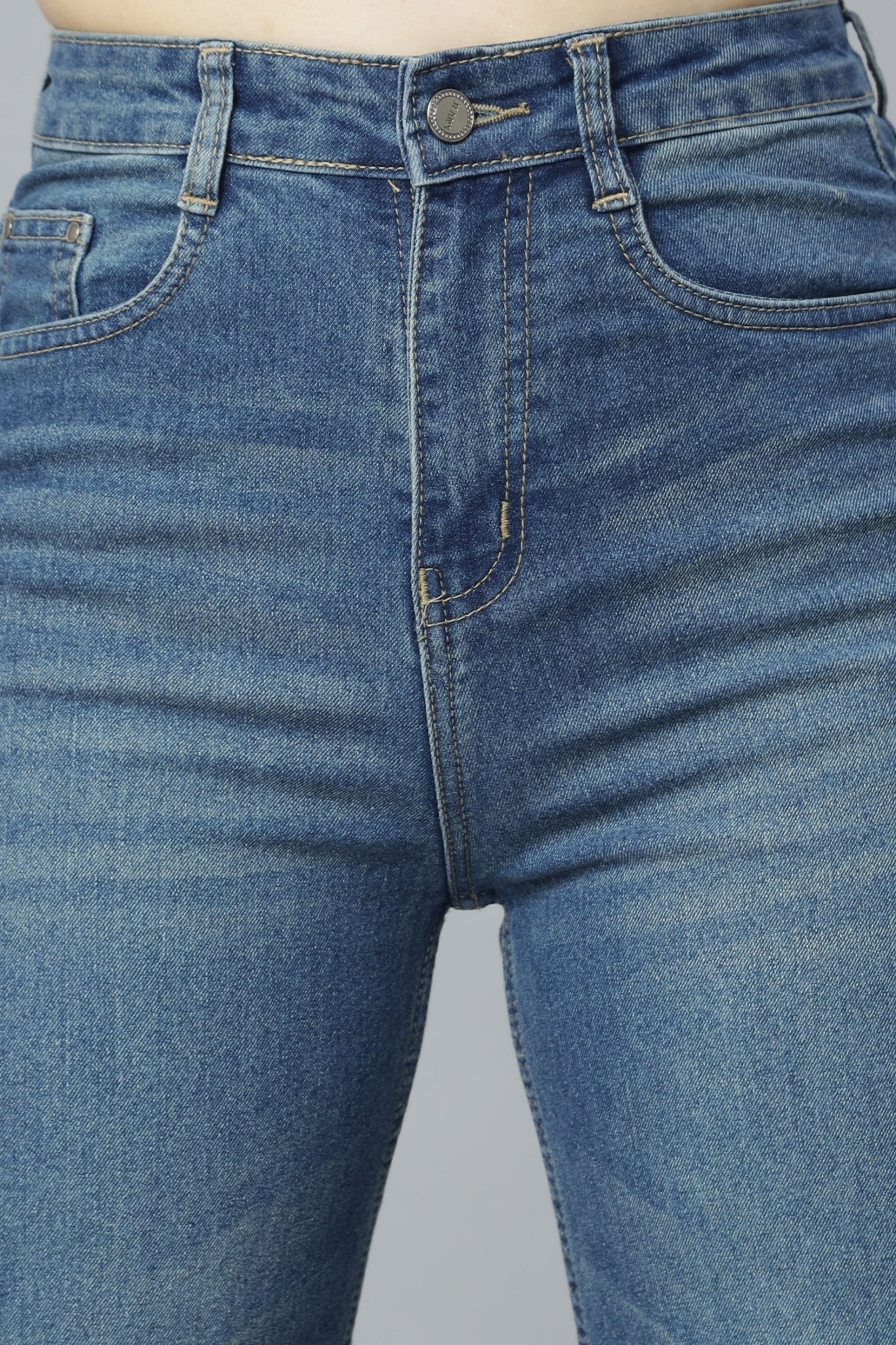 Straight Cut Blue Denim - Freyaa USA & Canada