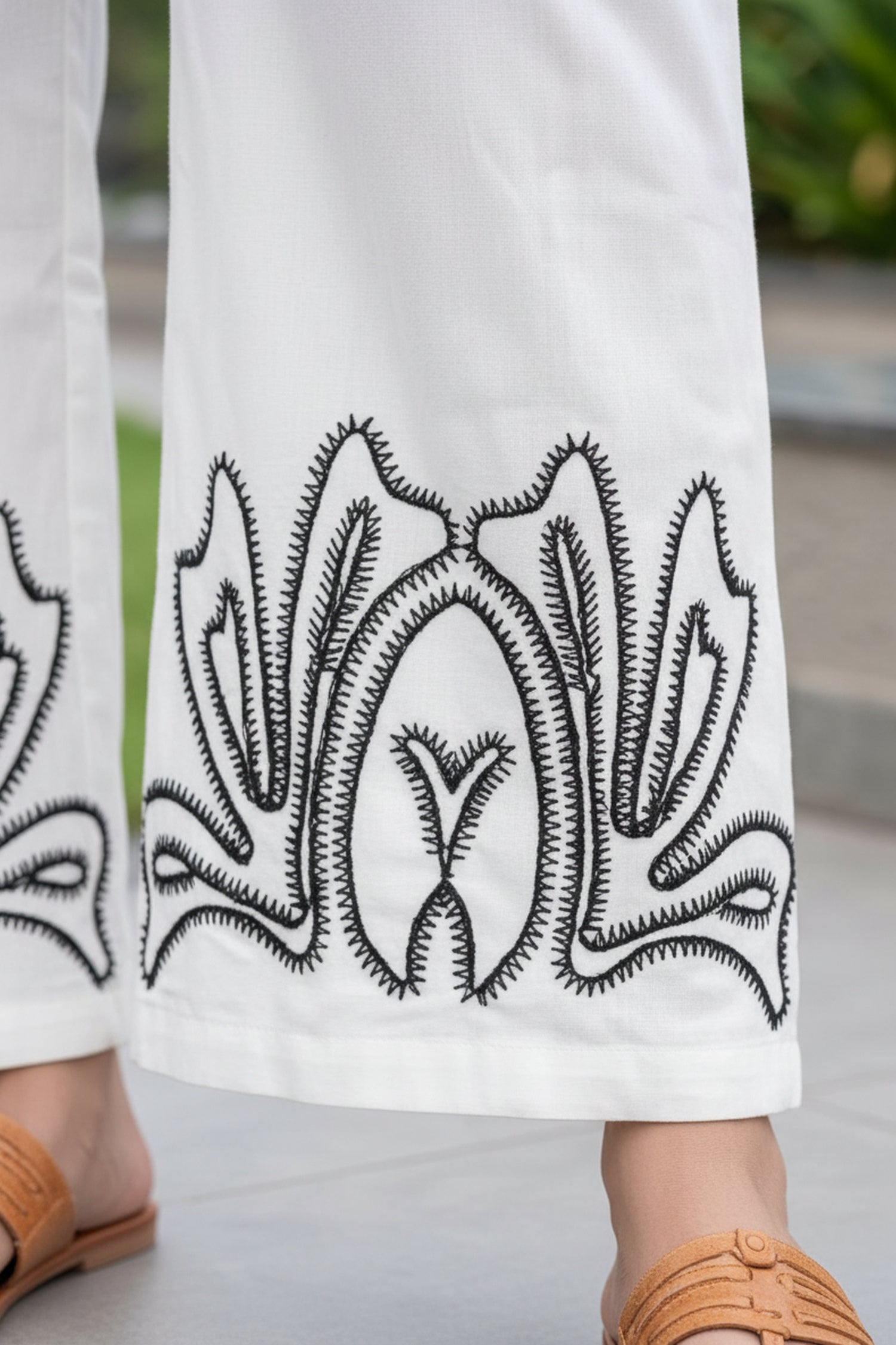 Black Cotton Shirt & White Printed Palazzo Co-Ord Set
