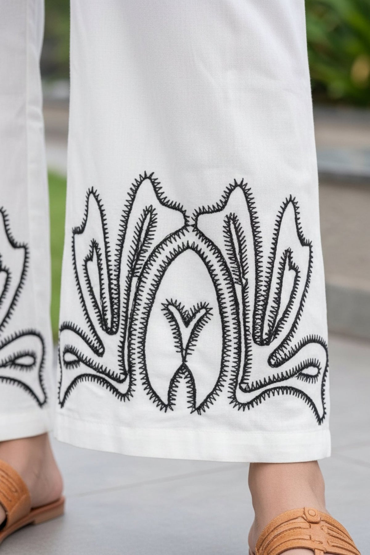 Black Cotton Shirt & White Printed Palazzo Co-Ord Set - Freyaa