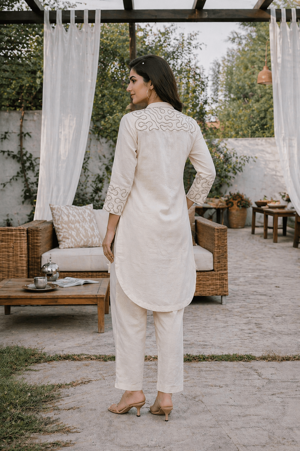 Khadi Embroidered Co-ord Set - Freyaa USA & Canada