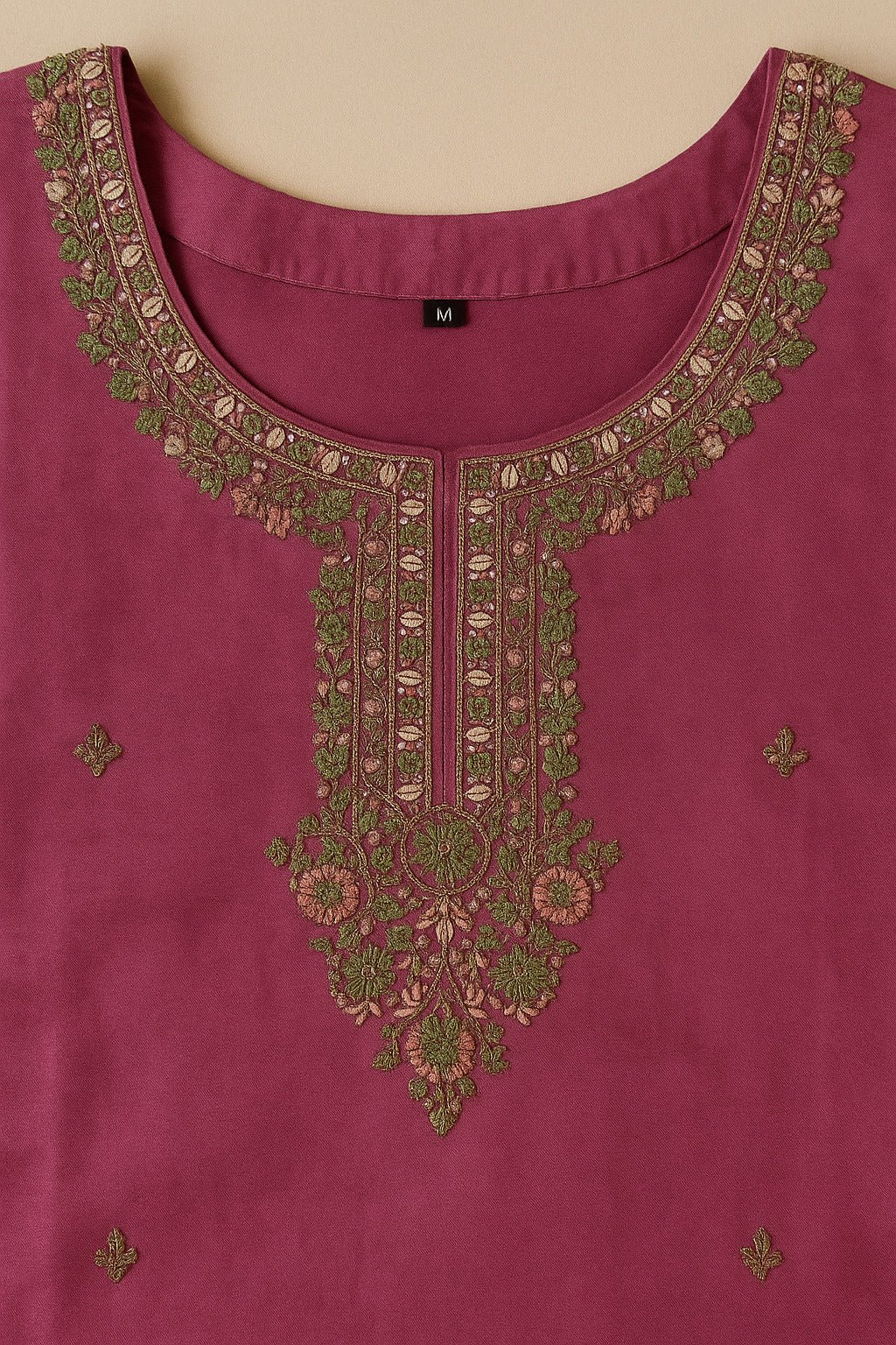 Purple Suit with Embroidery Work And Chiffon Dupatta - Freyaa USA & Canada