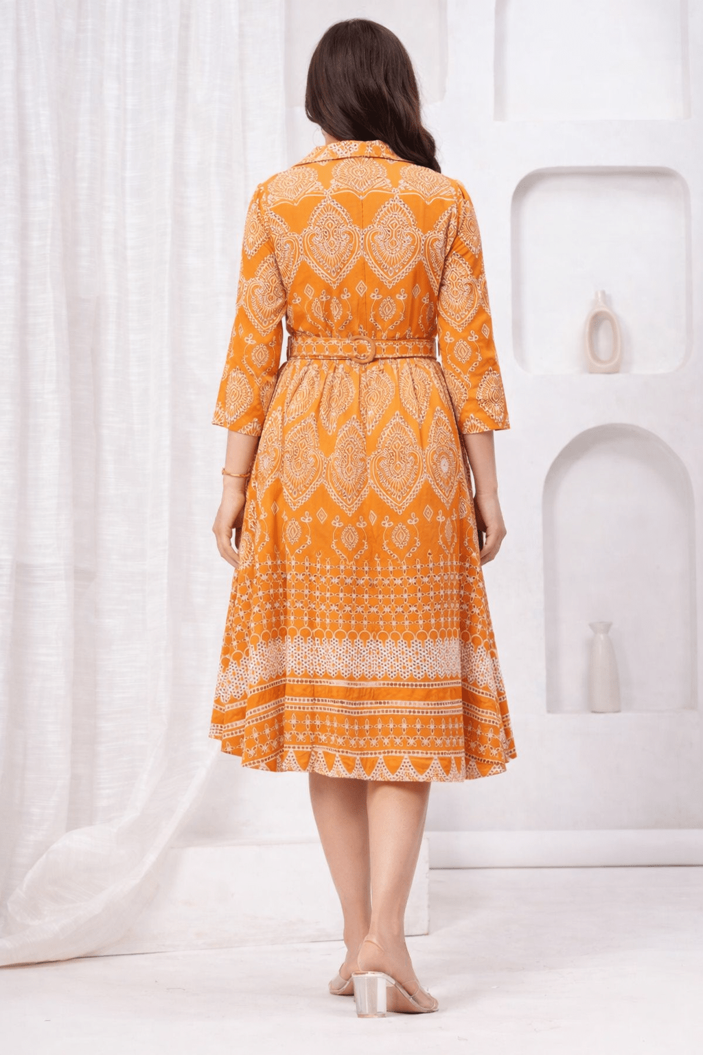 Mustard Muse Cinched Dress - Freyaa USA & Canada