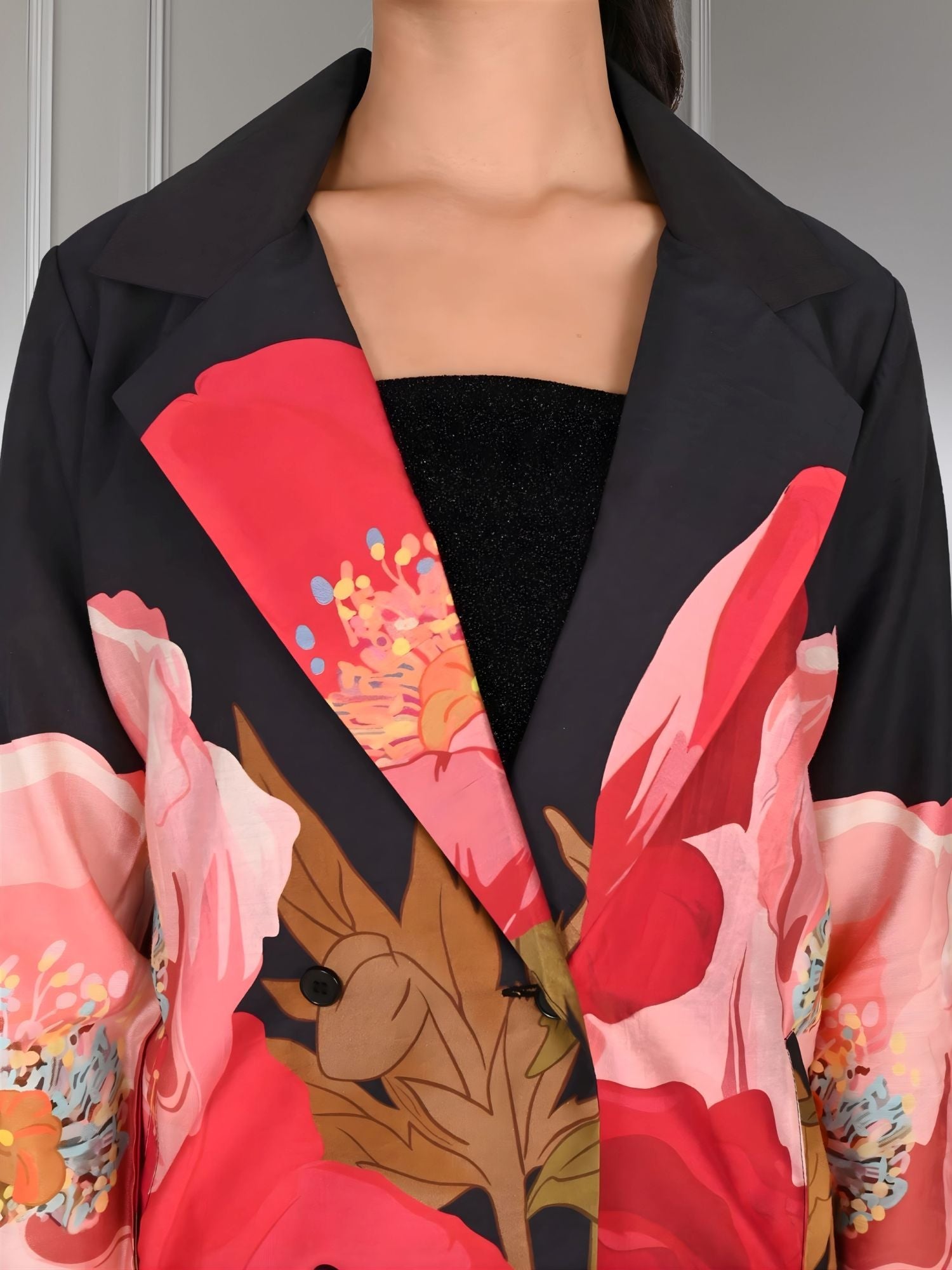 Floral Print Tailored Blazer