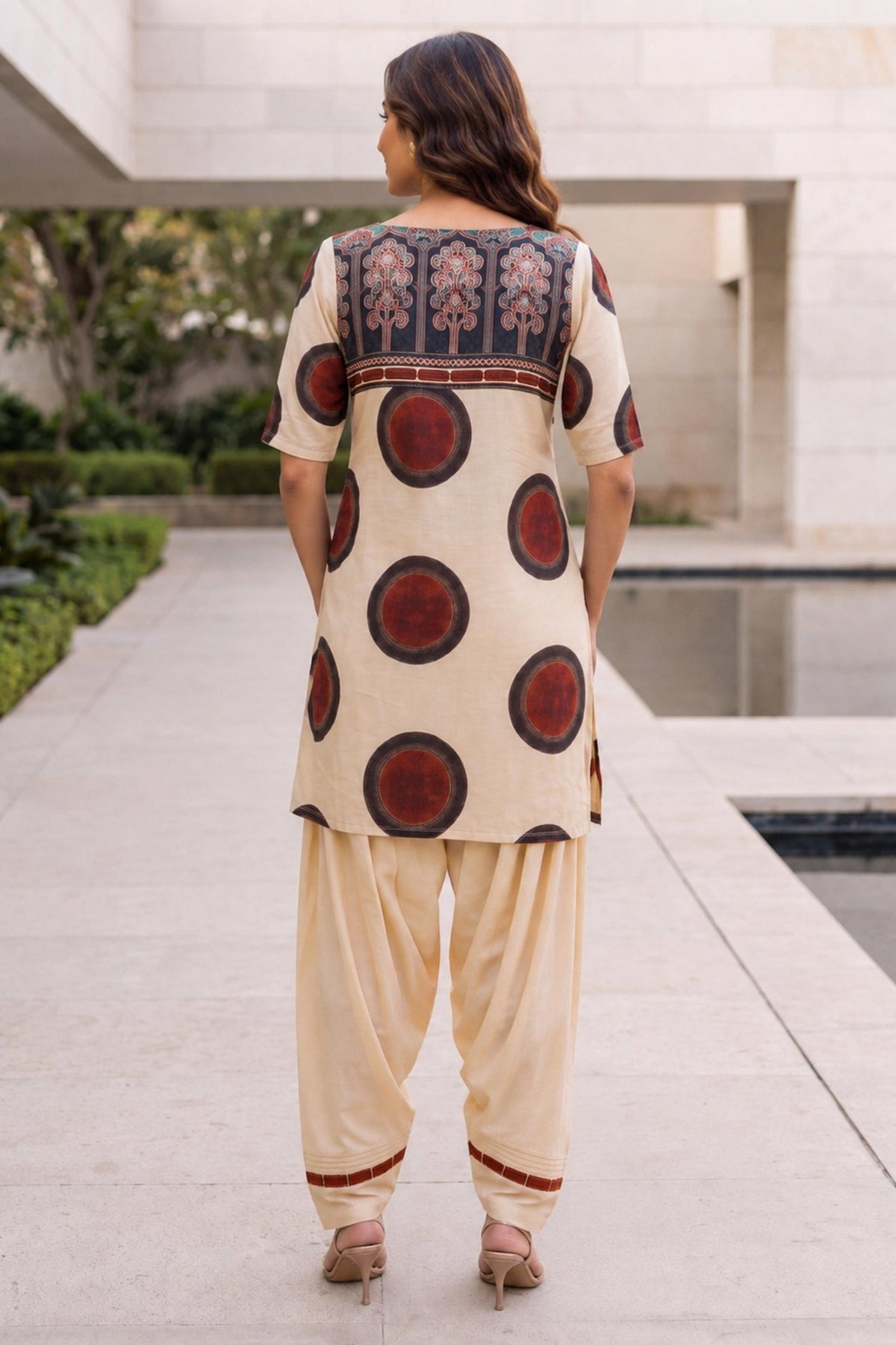 Printed Cotton Farshi Salwar Kurta Co-Ord Set. - Freyaa