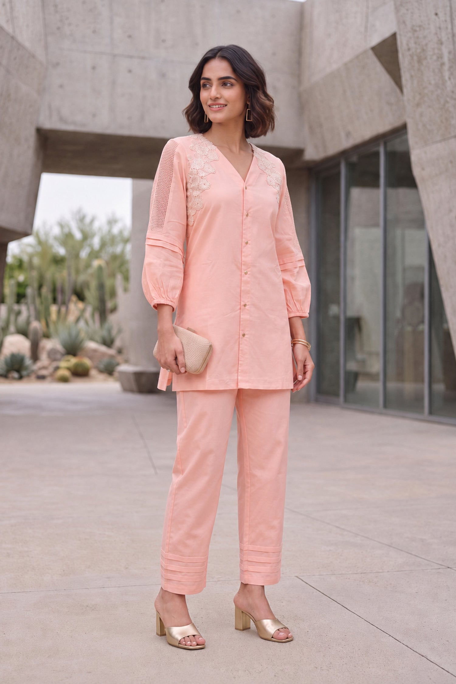 Blush Bloom Embroidered CordSet