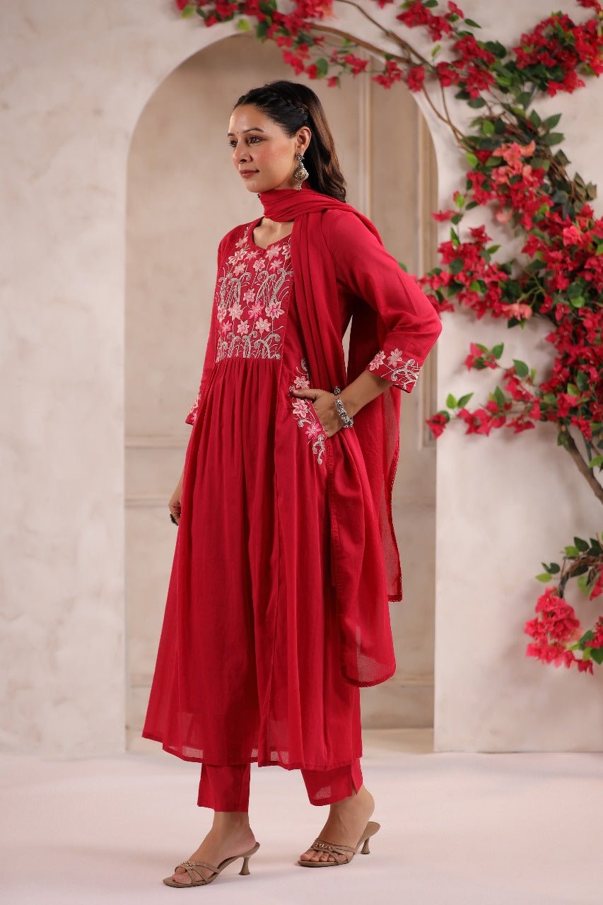 Rani Elegance Hand worked Suit with Dupatta - Freyaa USA & Canada