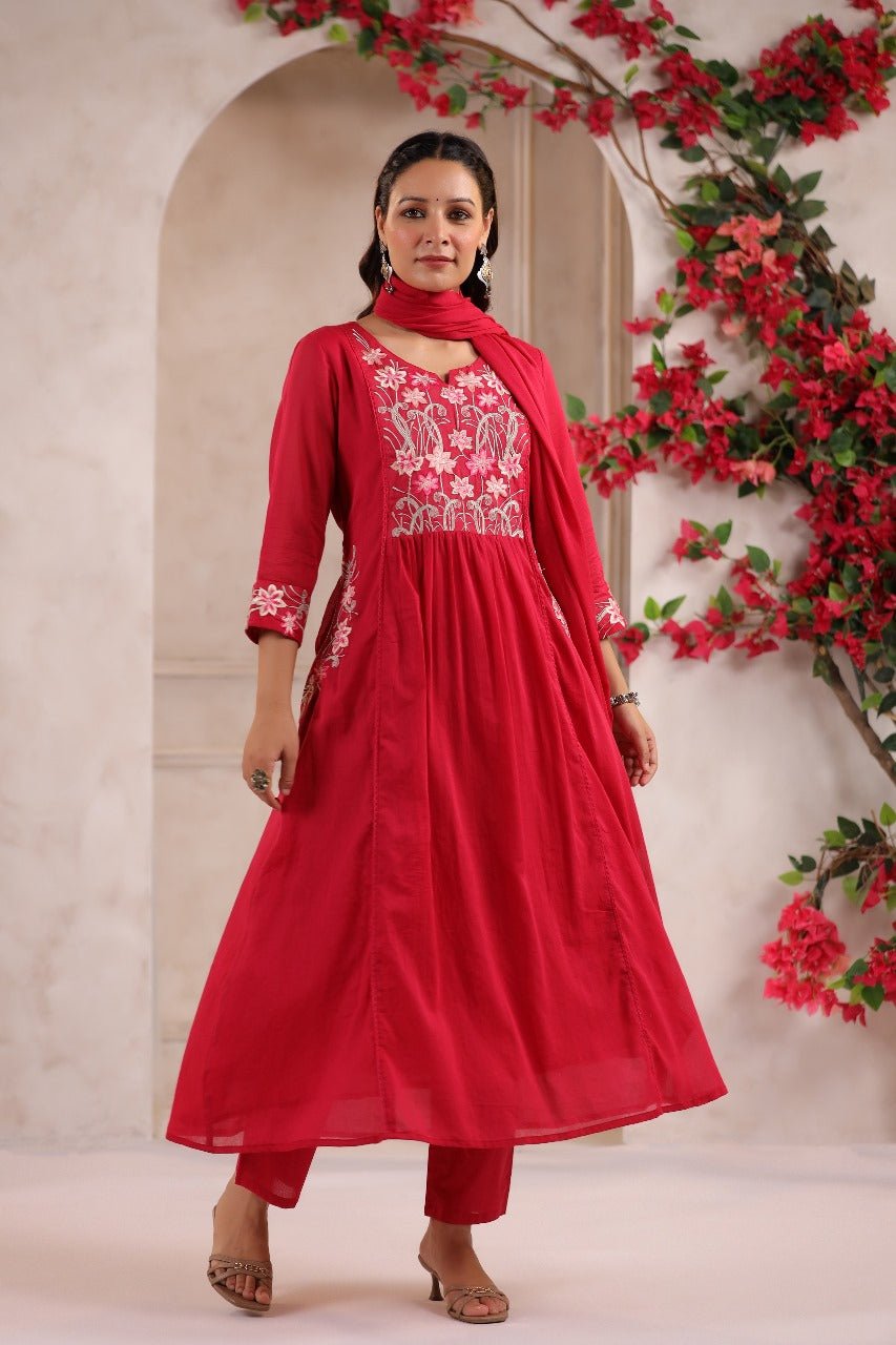 Rani Elegance Hand worked Suit with Dupatta - Freyaa USA & Canada