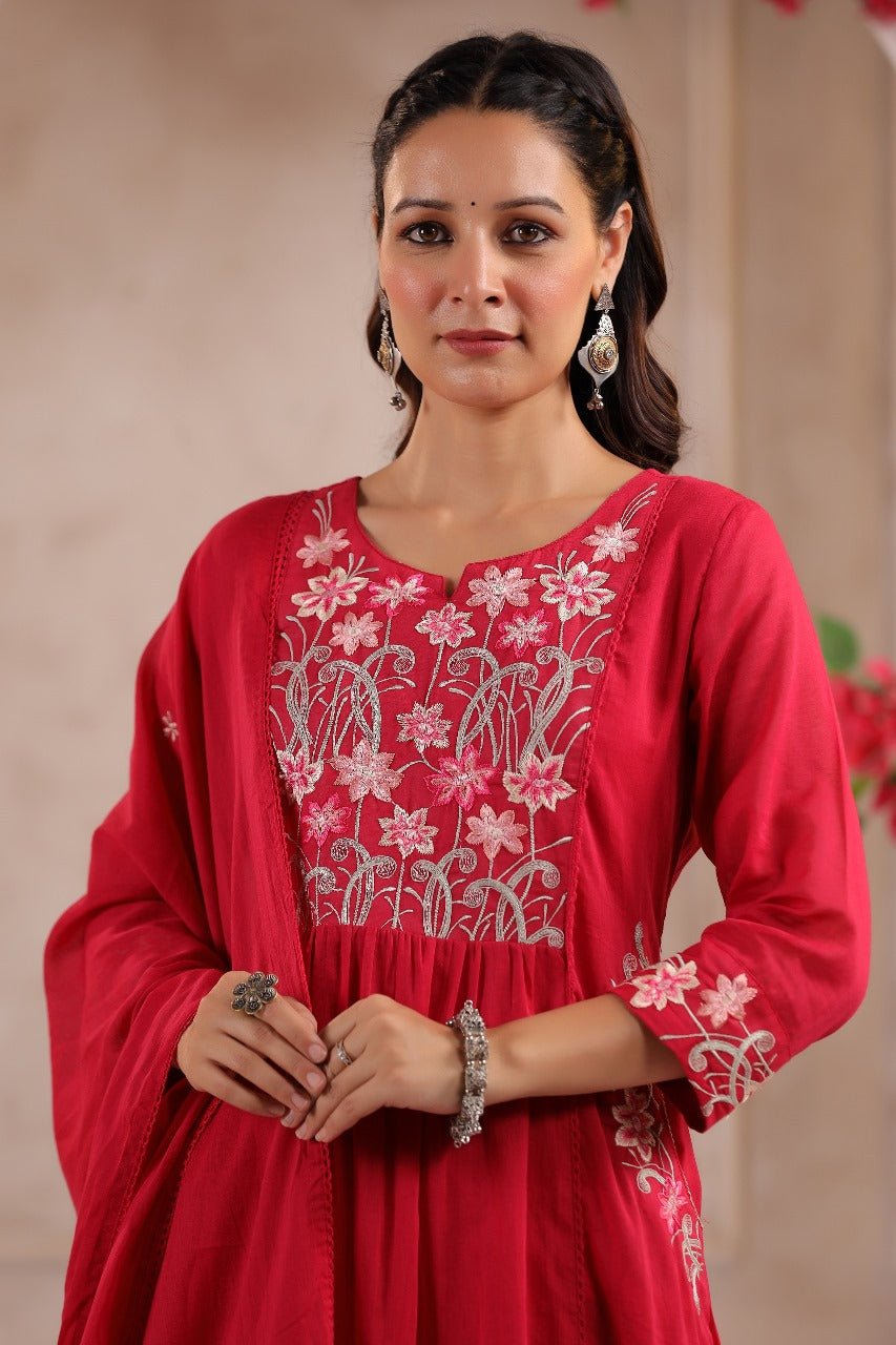 Rani Elegance Hand worked Suit with Dupatta - Freyaa USA & Canada