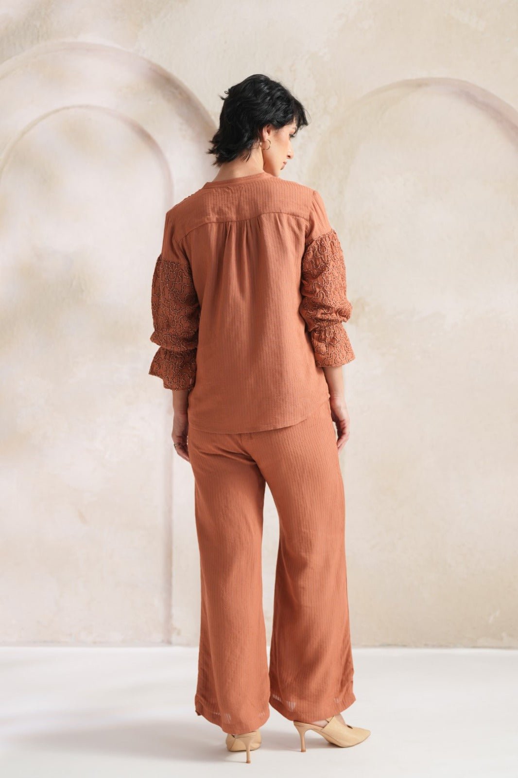 Chic Orange Cotton Co-ord Set - Freyaa USA & Canada