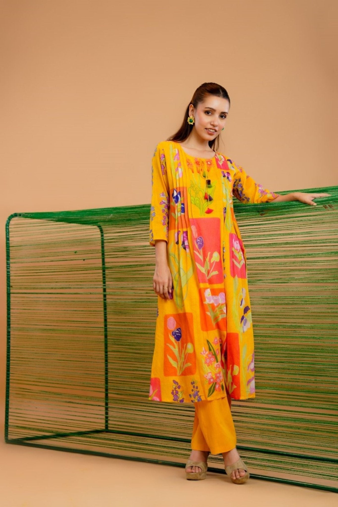 Mustard Muse Printed Cotton Cord Set - Freyaa USA & Canada
