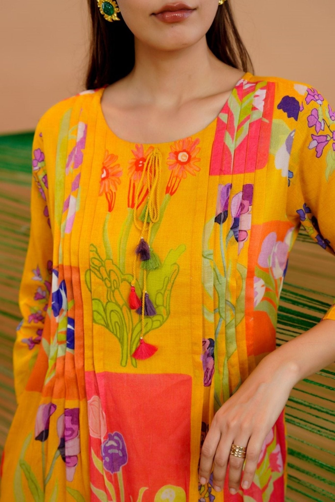 Mustard Muse Printed Cotton Cord Set - Freyaa USA & Canada