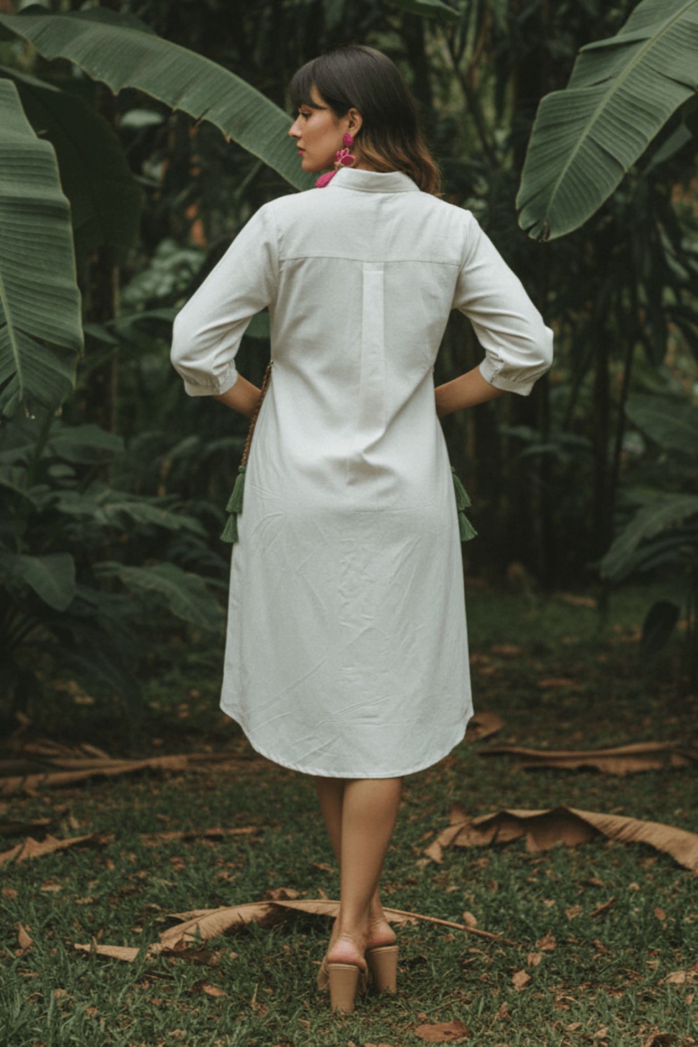 White High Low Relaxed Fit Shirt Dress - Freyaa USA & Canada