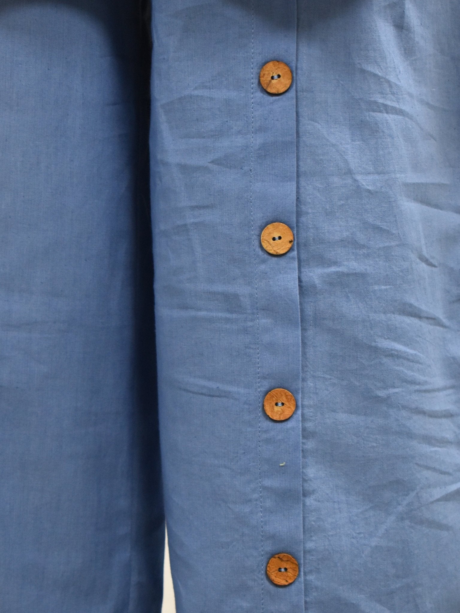 Blue Solid Chic Cotton Cord Set - Freyaa USA & Canada