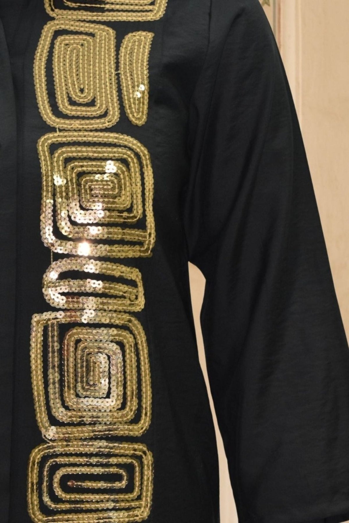Black Embroidered Shirt Dress - Freyaa USA & Canada