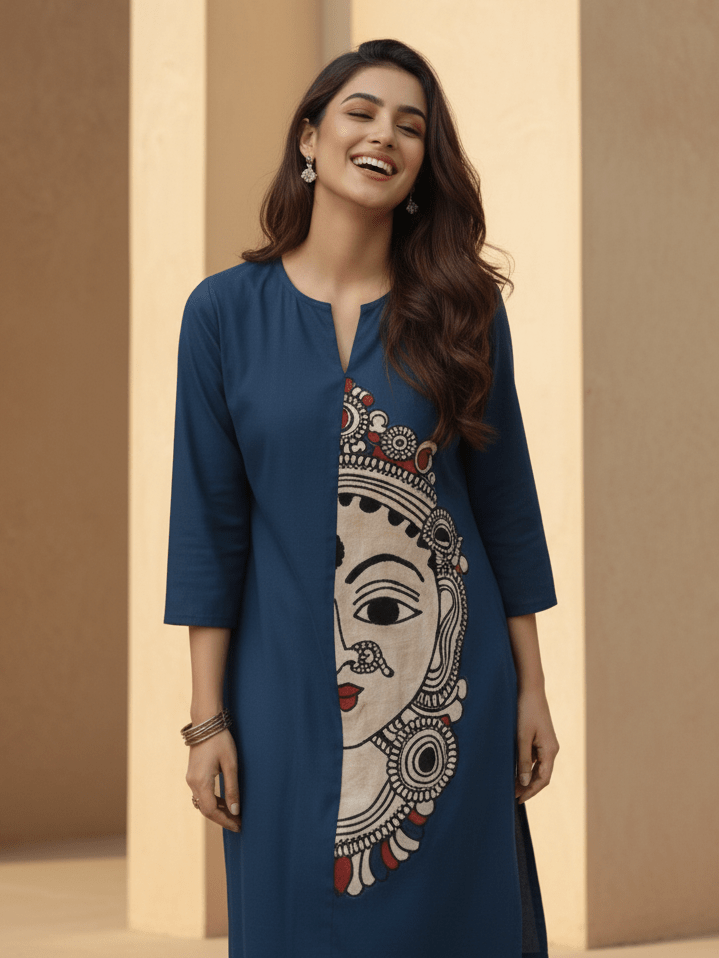 Elegant Blue Printed Co-ord Set - Freyaa USA & Canada