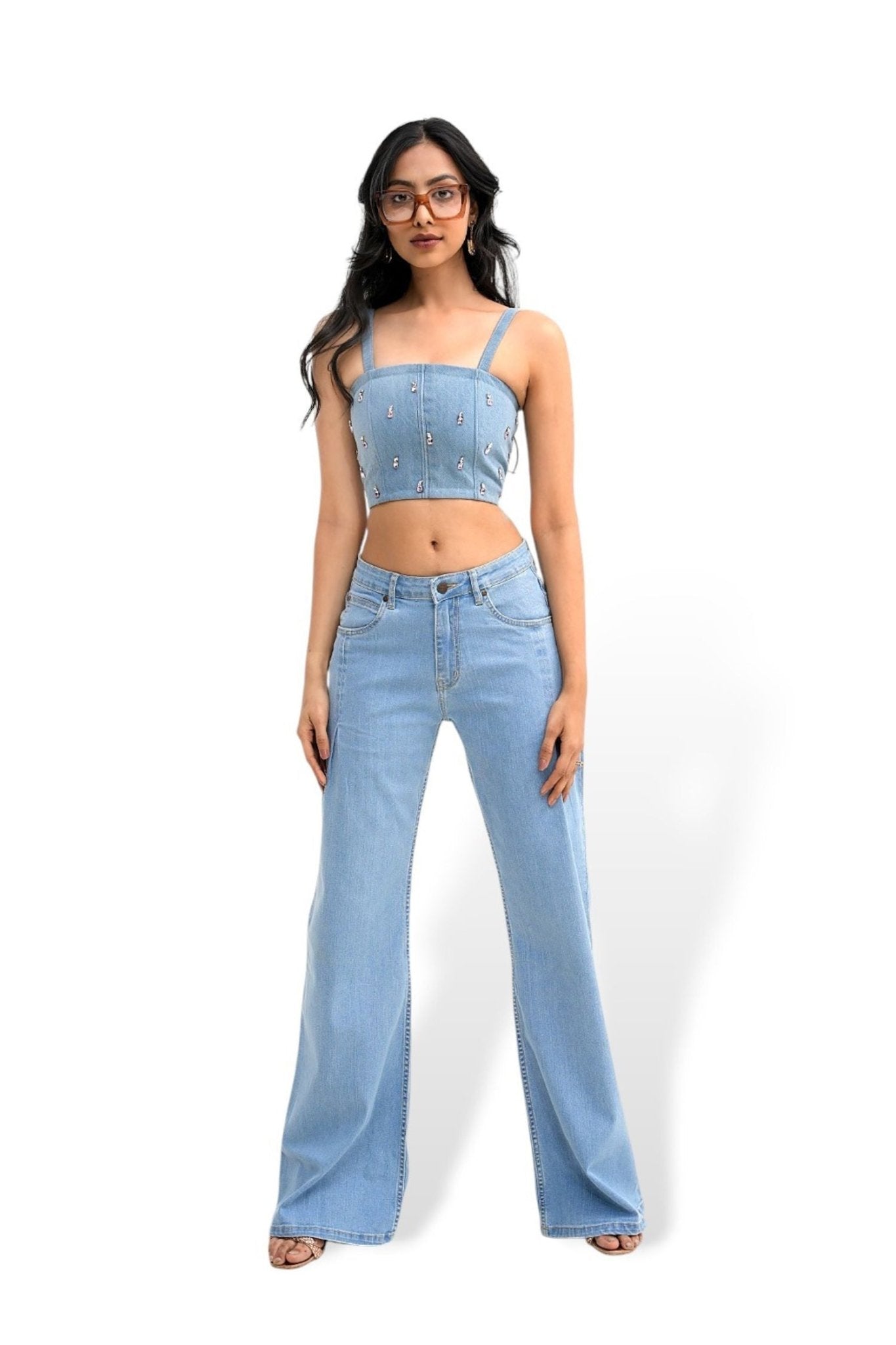 Denim Blue Chic Bootcut Denim - Freyaa USA & Canada