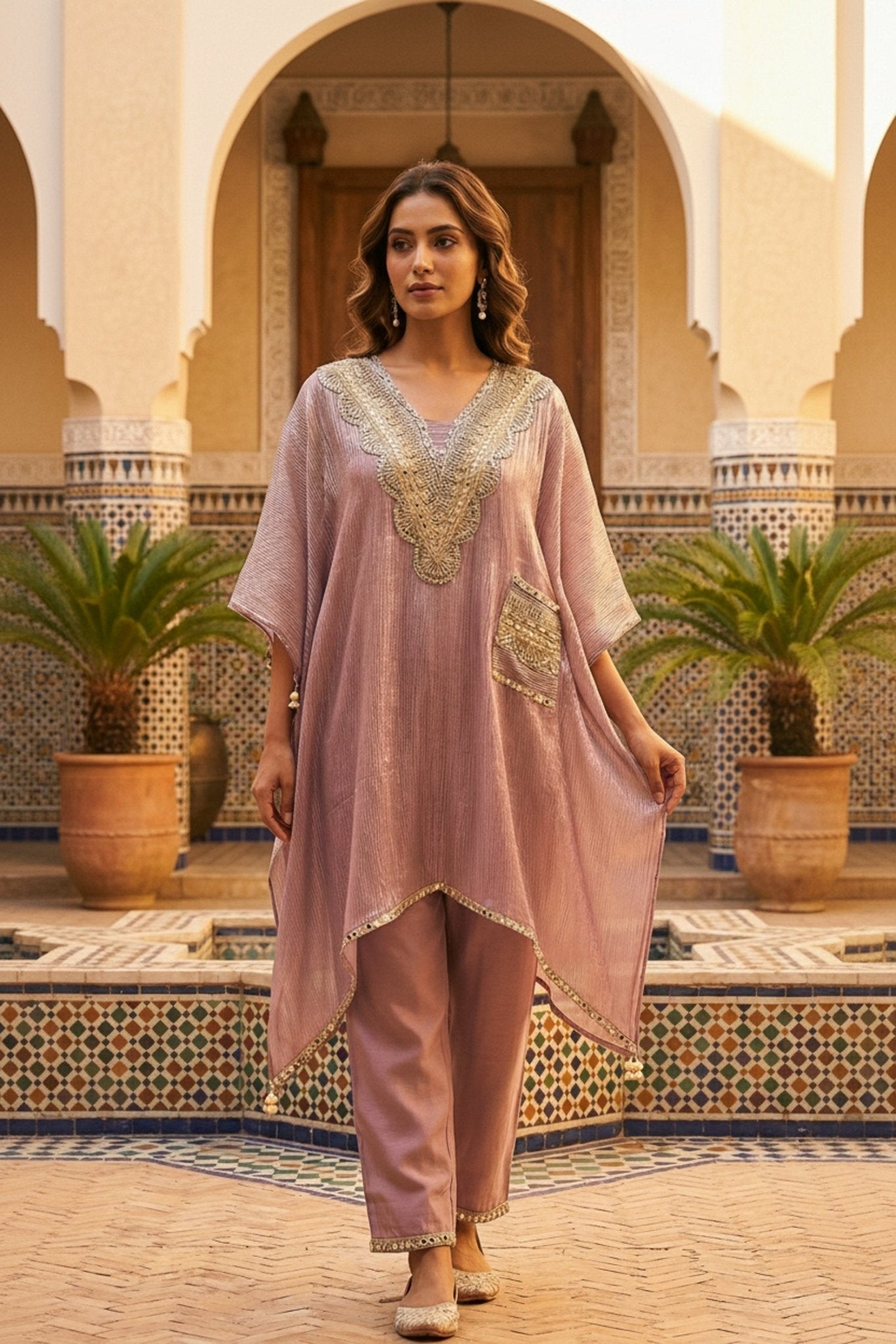 Lilac Aura Tissue Silk Co-ord - Freyaa USA & Canada