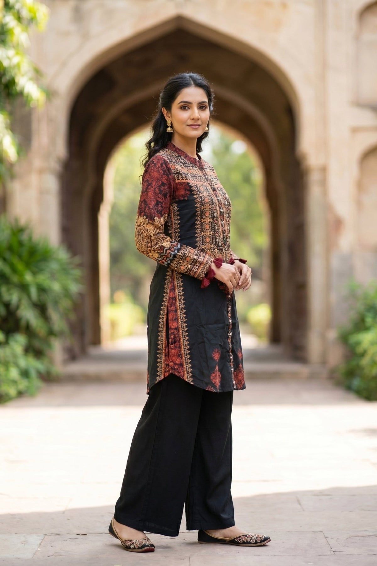Rich Ajarak Print Crepe Shirt - Freyaa USA & Canada