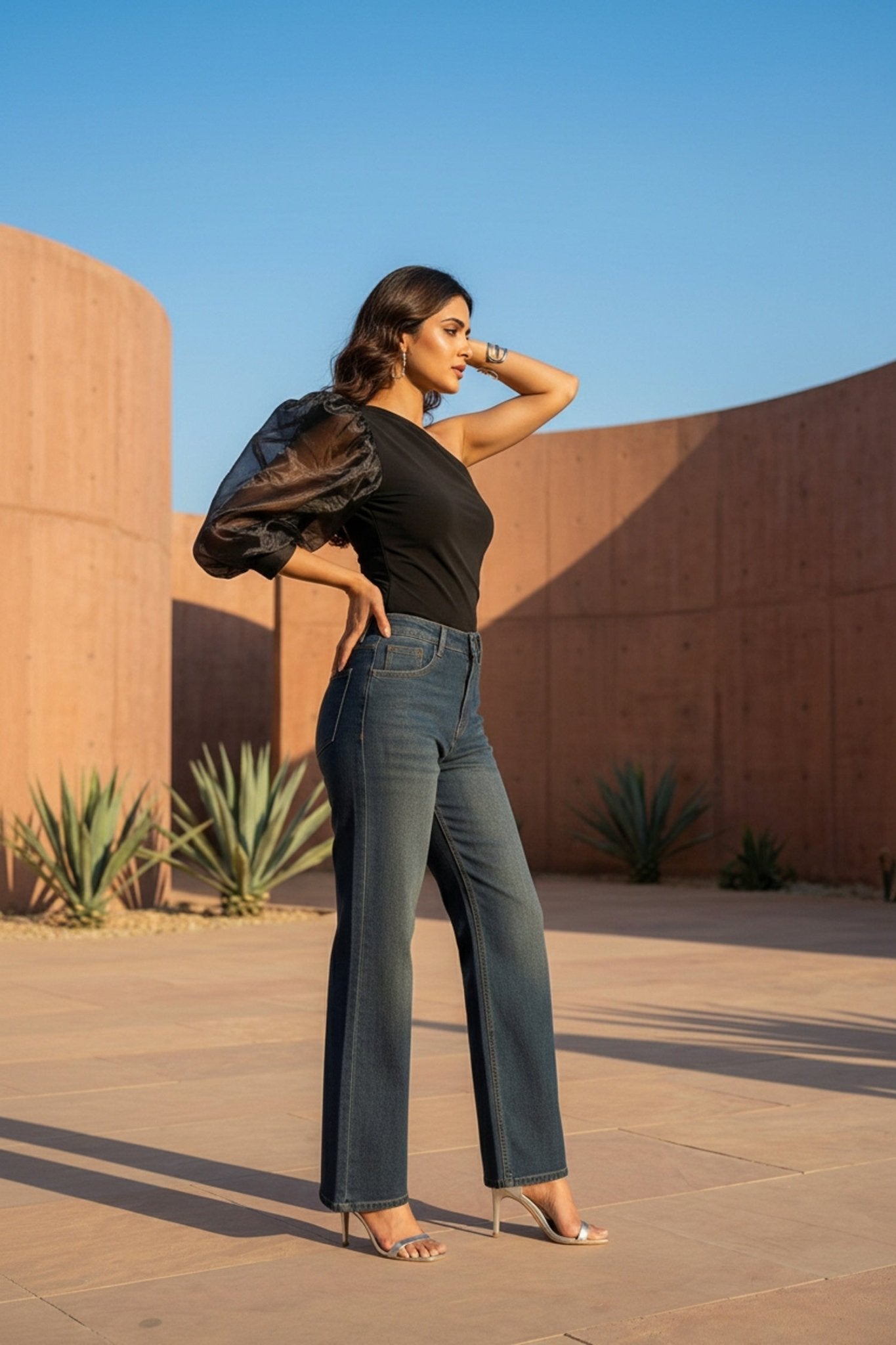 Dark Tint Classic Straight Cut Denim - Freyaa USA & Canada