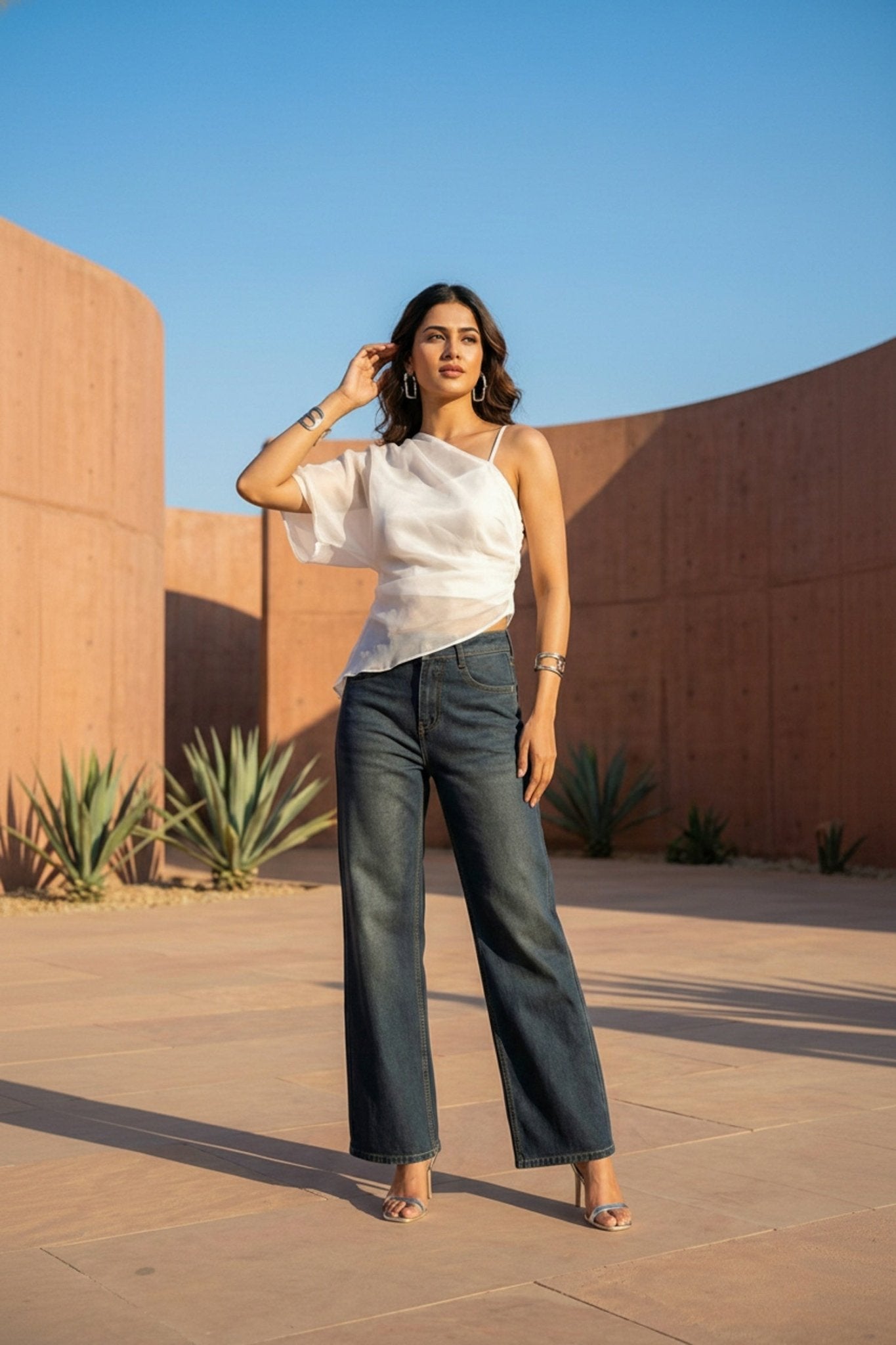 Dark Tint Classic Straight Cut Denim - Freyaa USA & Canada