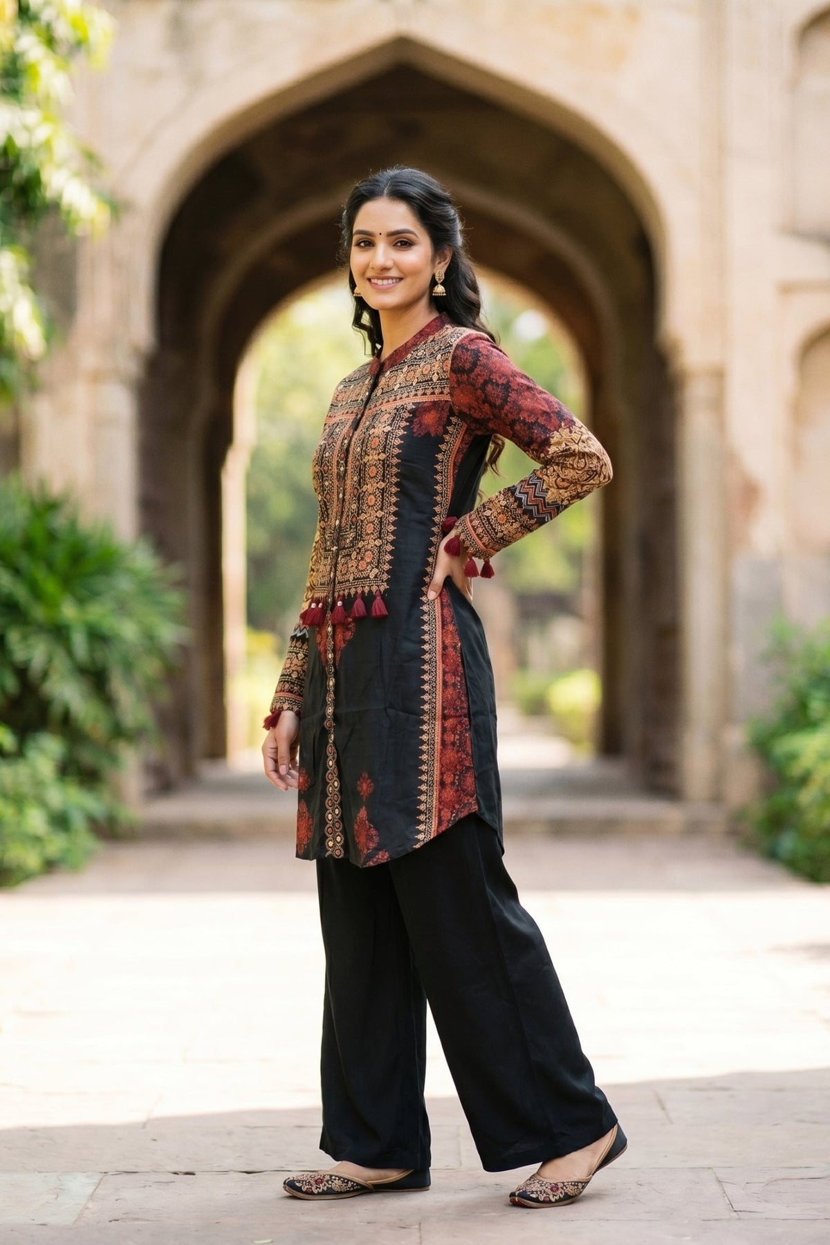 Rich Ajarak Print Crepe Shirt - Freyaa USA & Canada