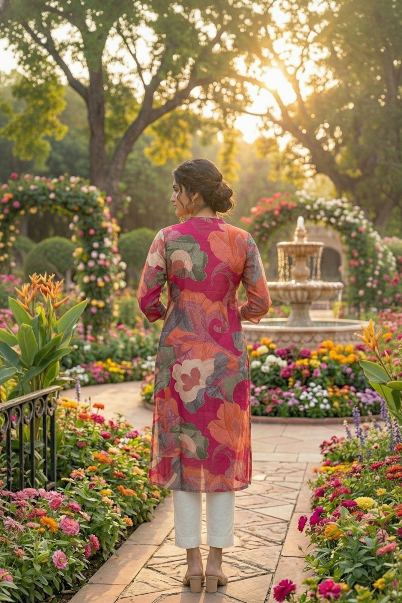 Rani Digital Printed Cotton Long Kurti - Freyaa USA & Canada