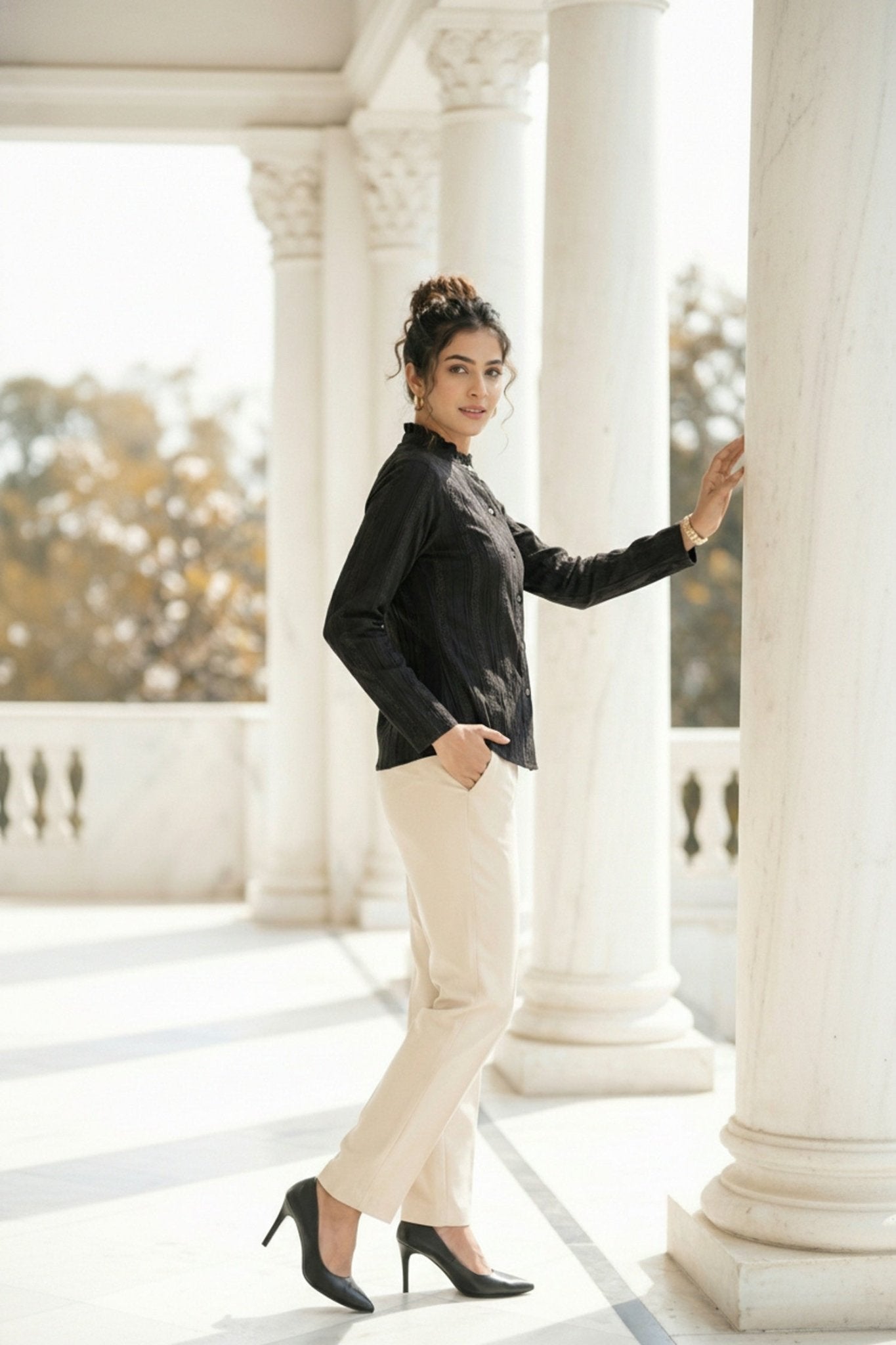 Chic Black Cotton Comfort Top - Freyaa USA & Canada