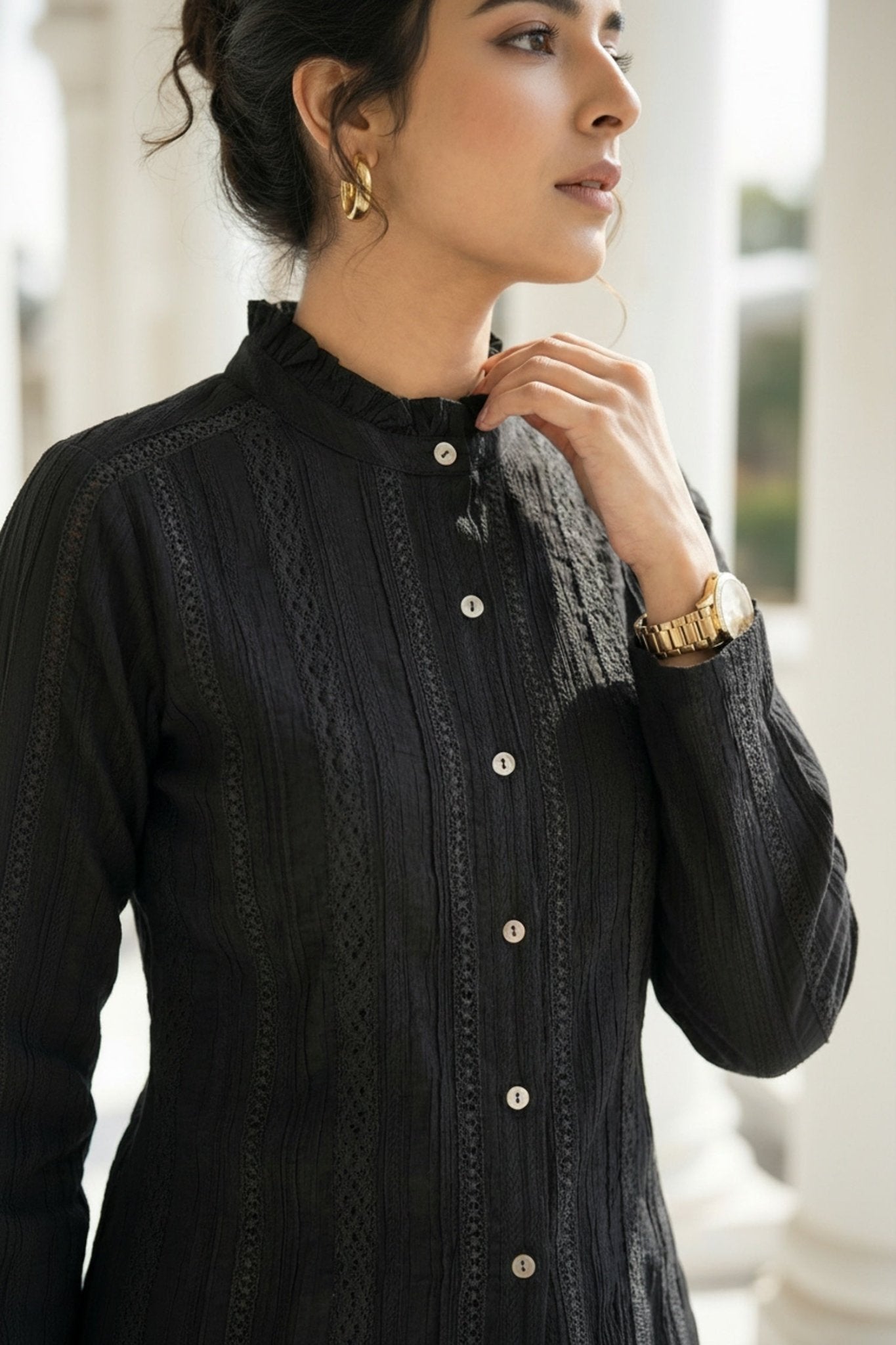 Chic Black Cotton Comfort Top - Freyaa USA & Canada