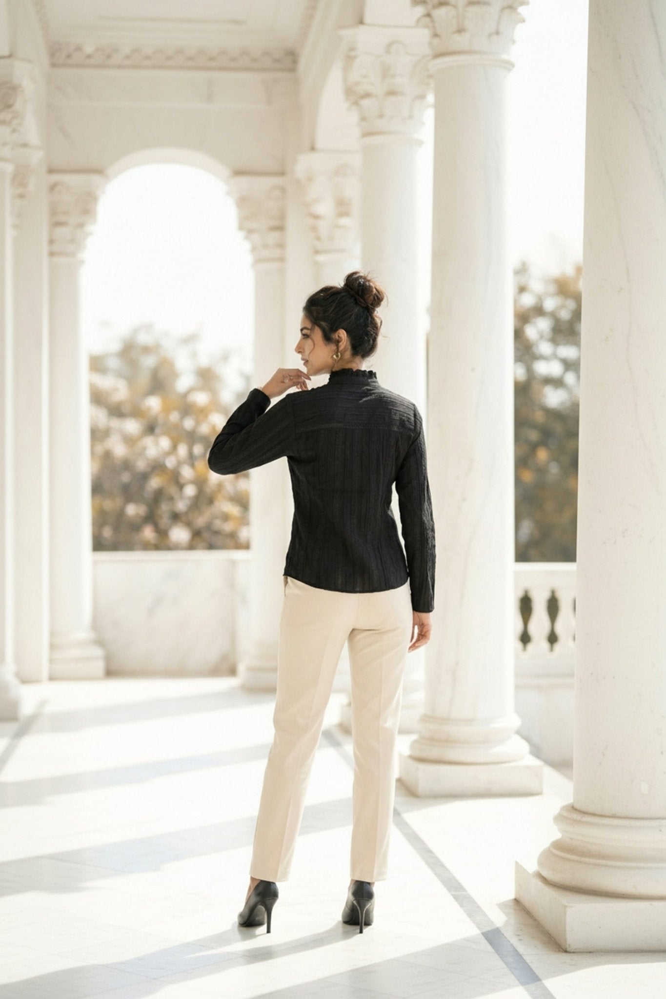 Chic Black Cotton Comfort Top - Freyaa USA & Canada