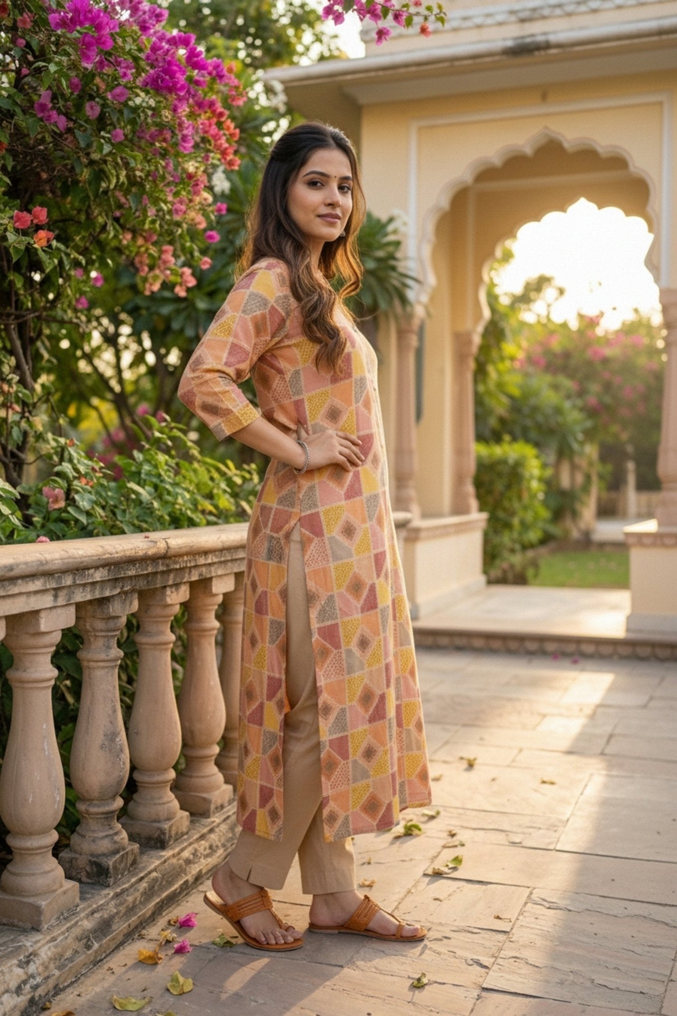 Minimal Charm Multicolor Kurti - Freyaa USA & Canada