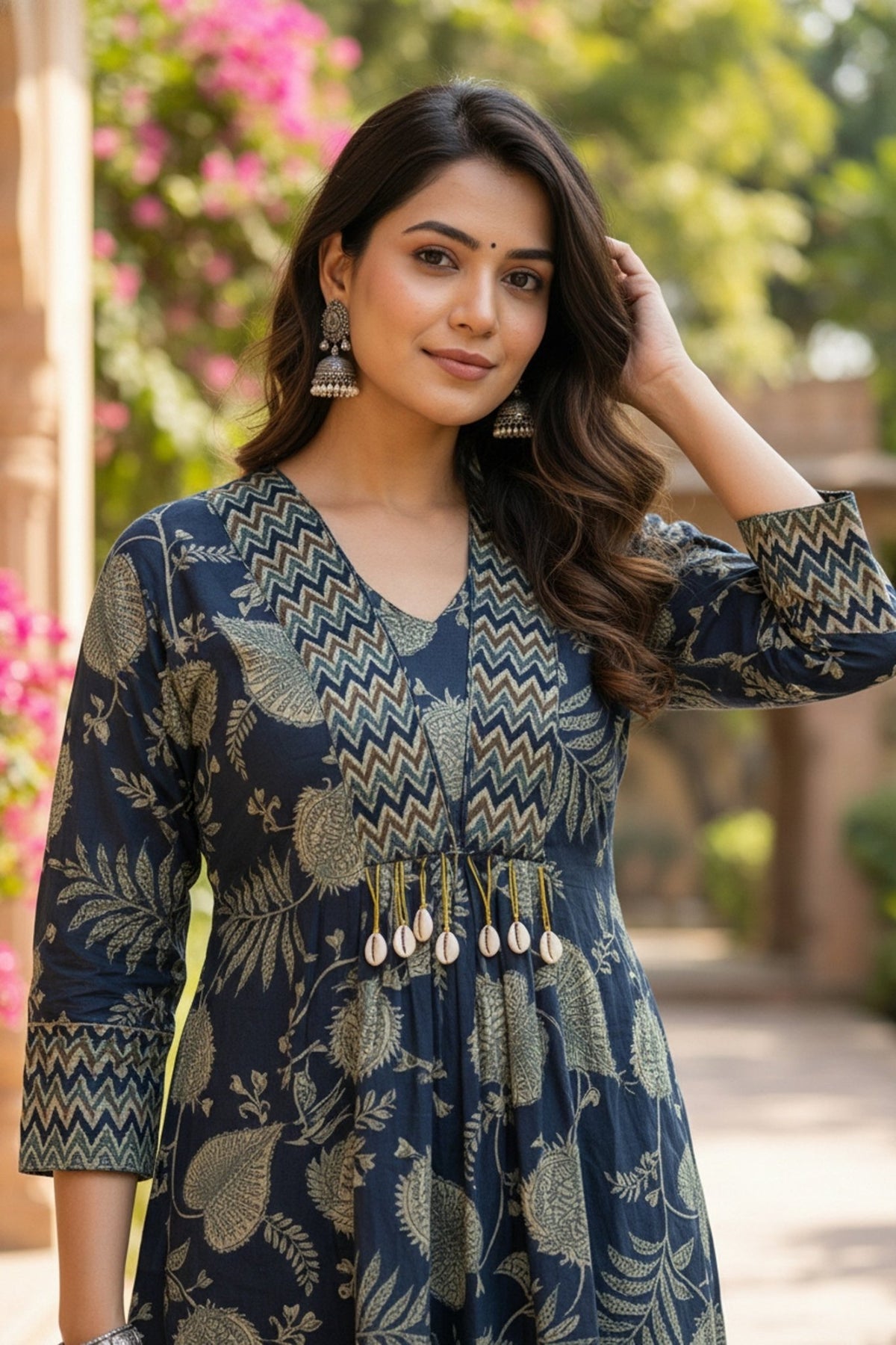 Green Aura Printed Co-ord with Kodi Embellished Top - Freyaa USA & Canada
