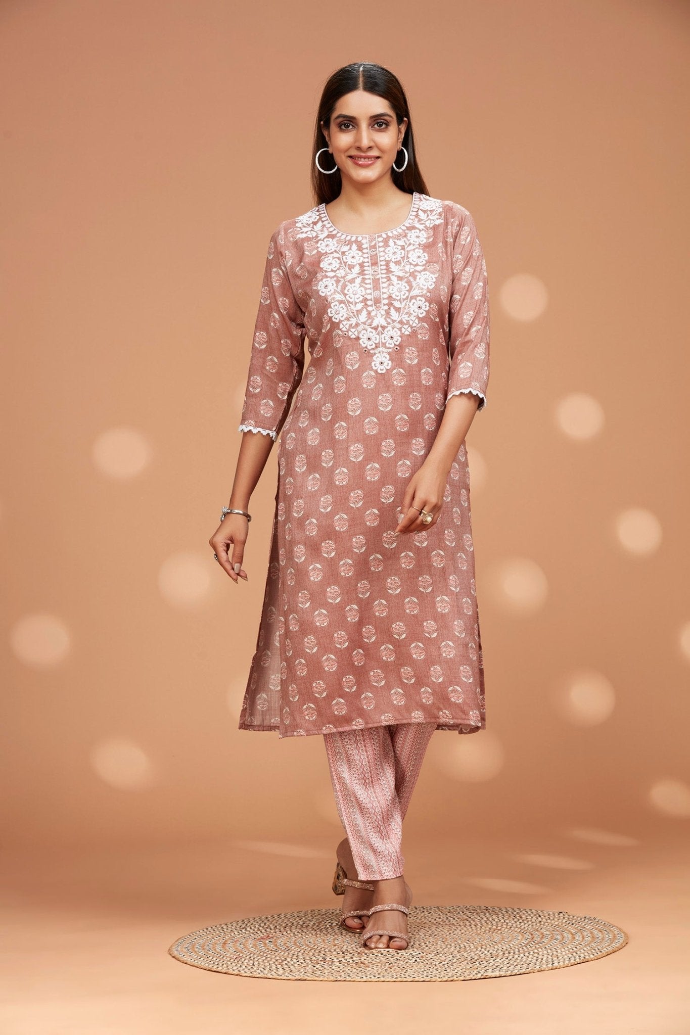 Rayon Two-piece Kurta Set - Freyaa USA & Canada