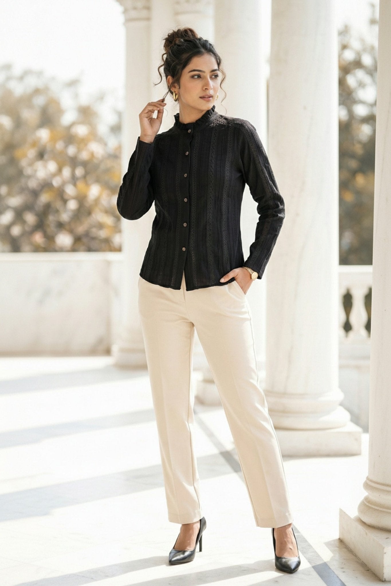 Chic Black Cotton Comfort Top - Freyaa USA & Canada