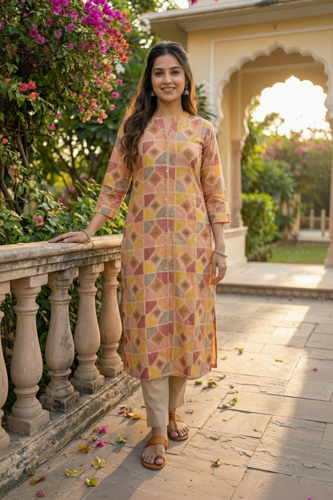 Minimal Charm Multicolor Kurti - Freyaa USA & Canada
