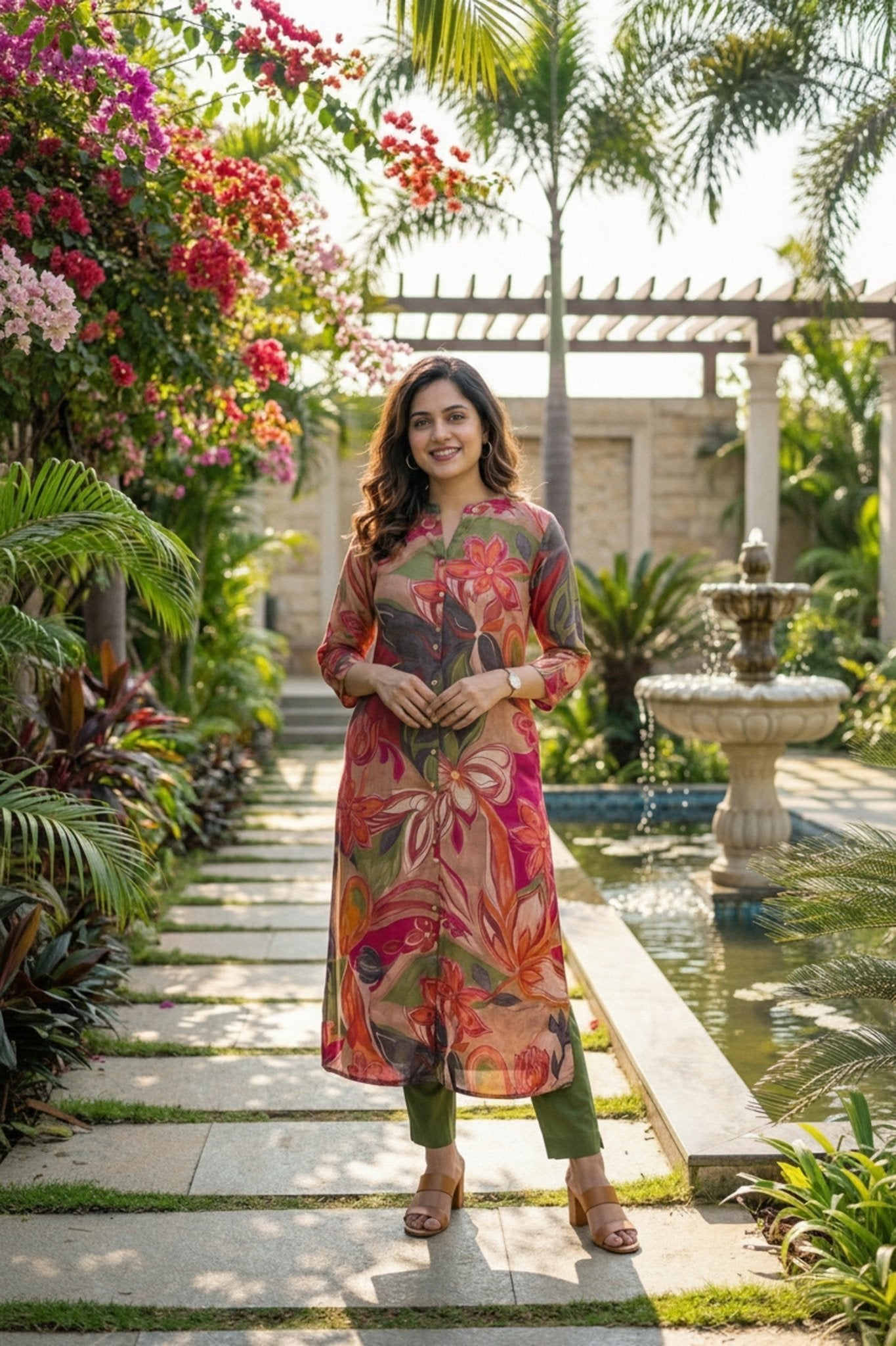 Rani Royale Cotton Long Kurti with Embroidered Work - Freyaa USA & Canada