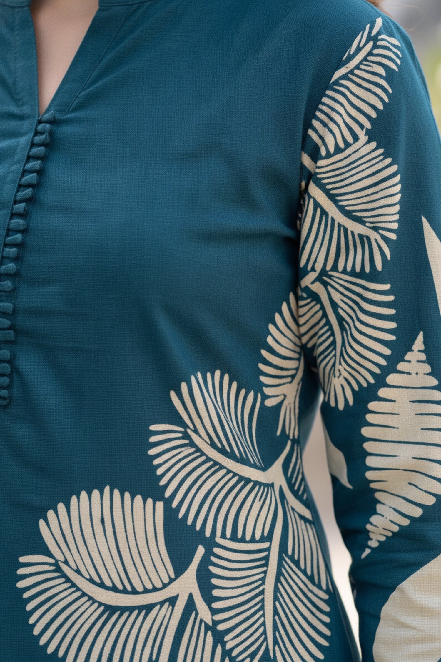 Teal Botanical Print CordSet