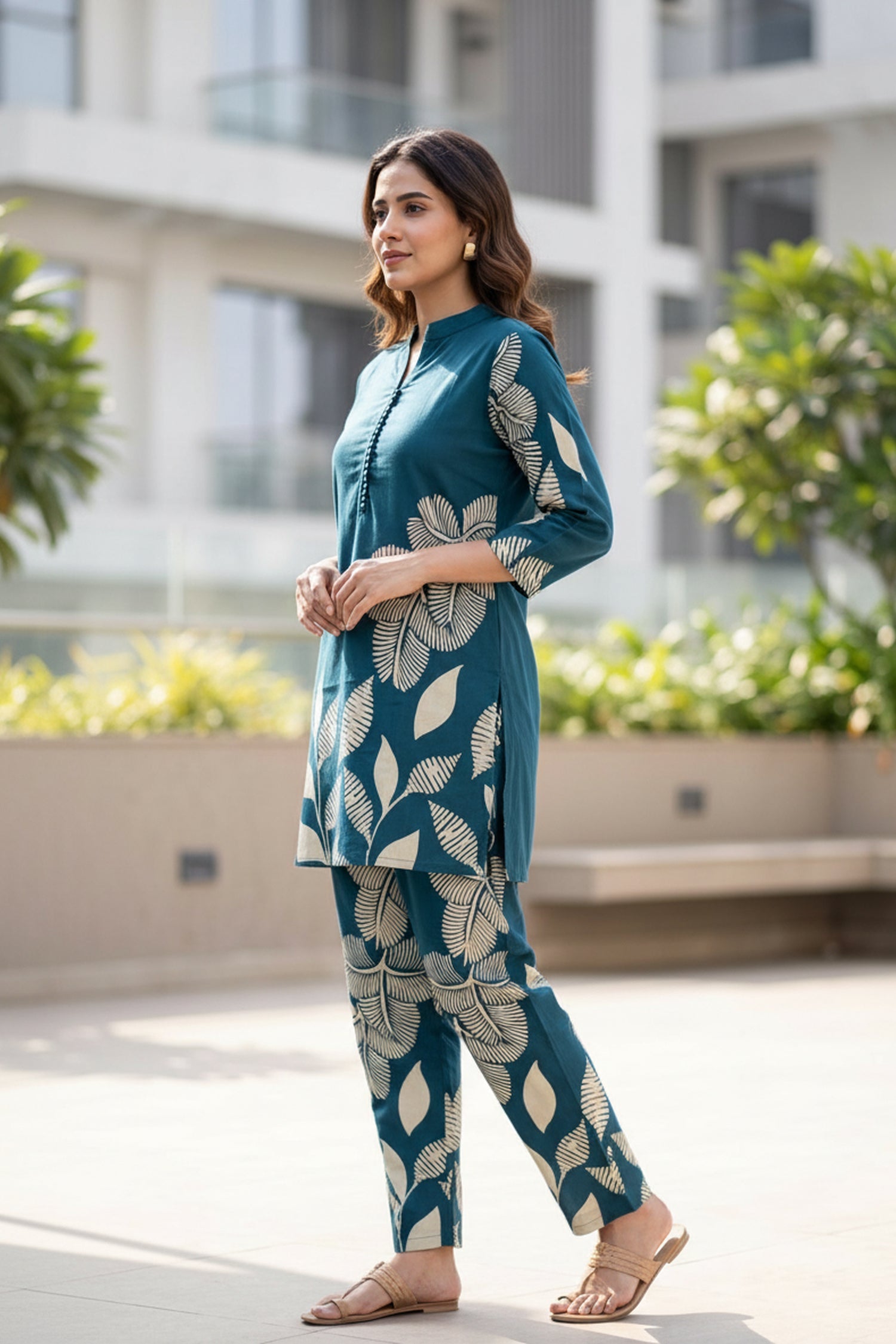 Teal Botanical Print CordSet