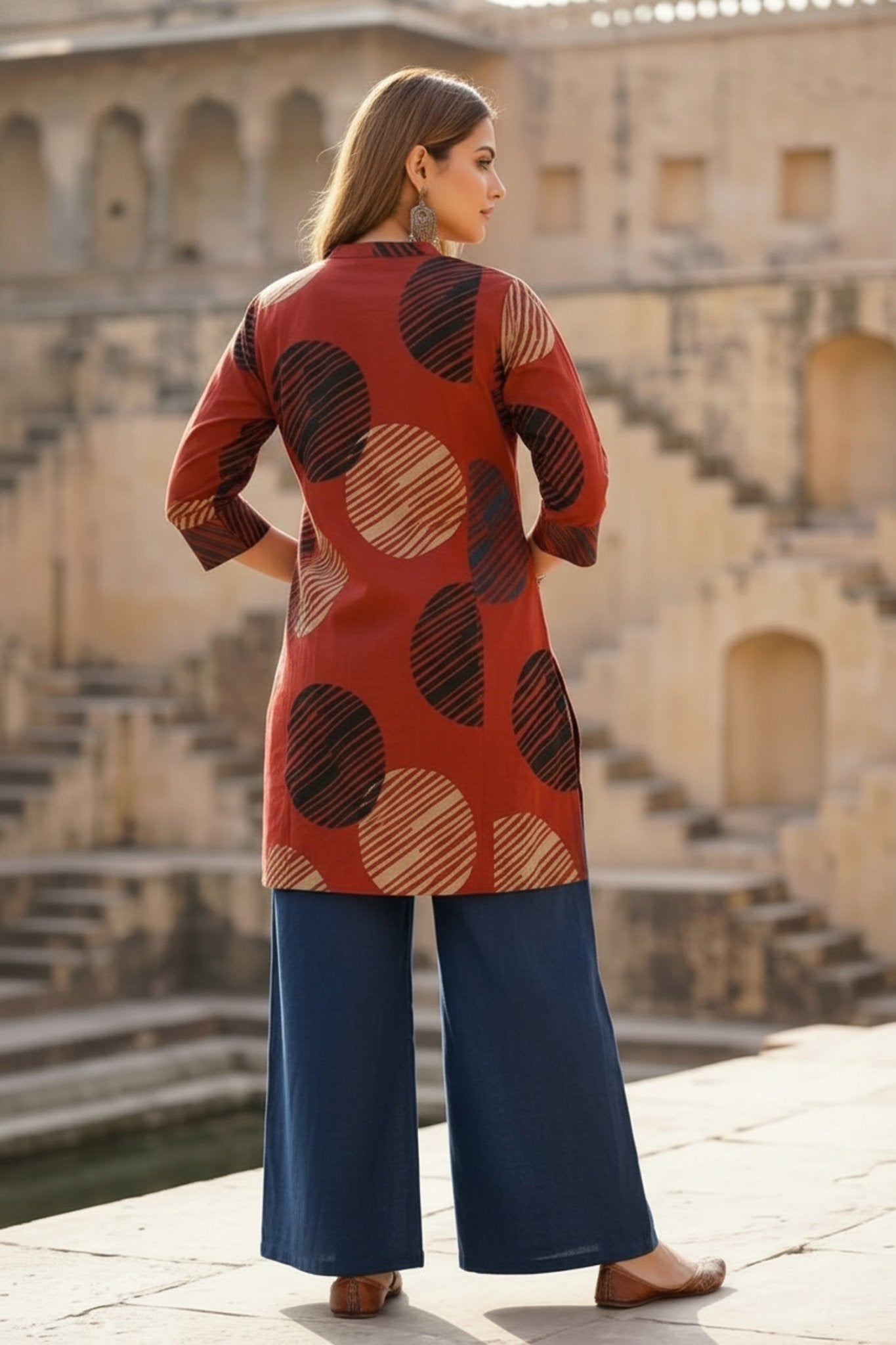 Red Cotton Printed Summer Top - Freyaa USA & Canada