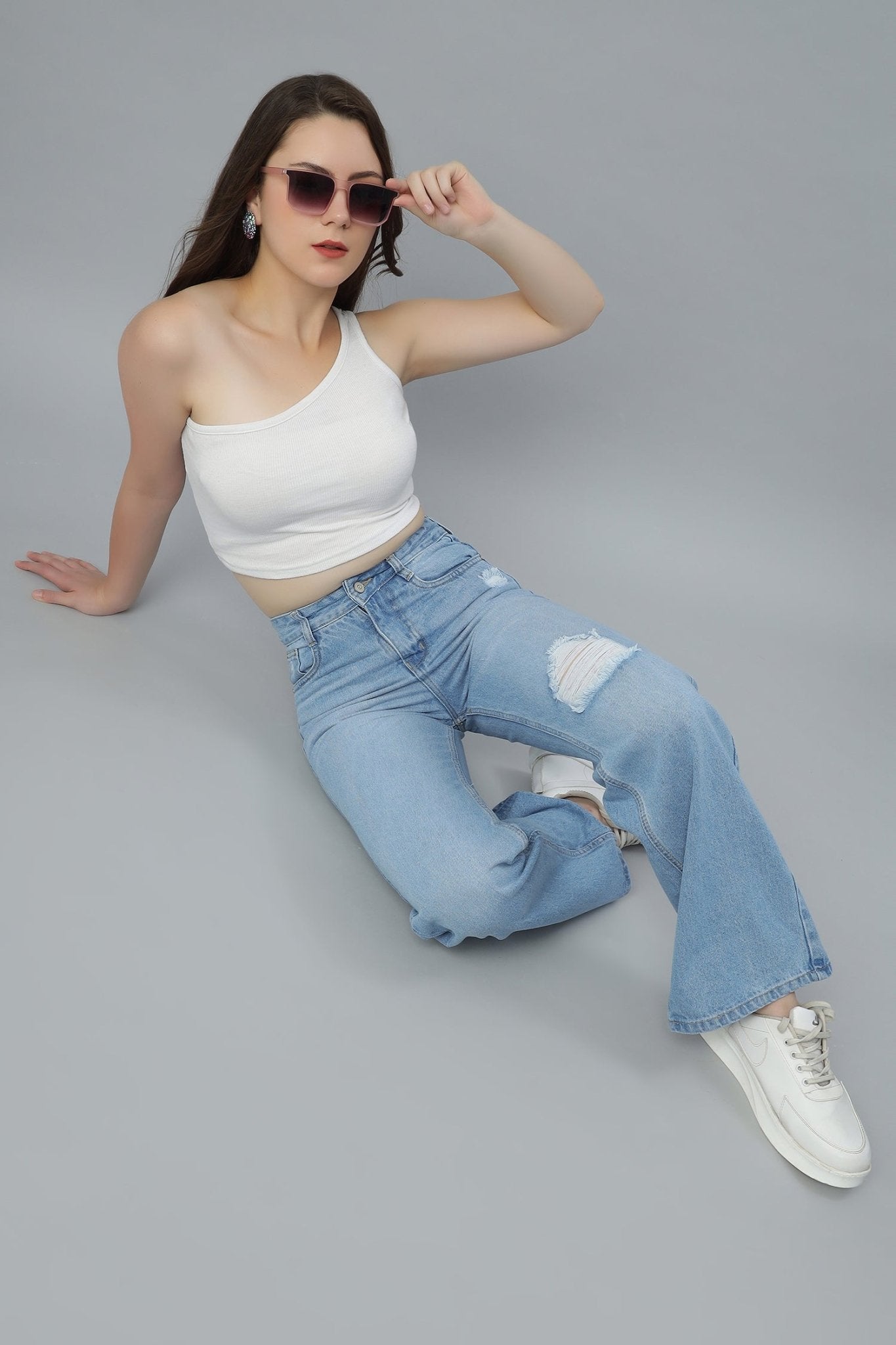 Side Ripped Street Denim - Freyaa USA & Canada