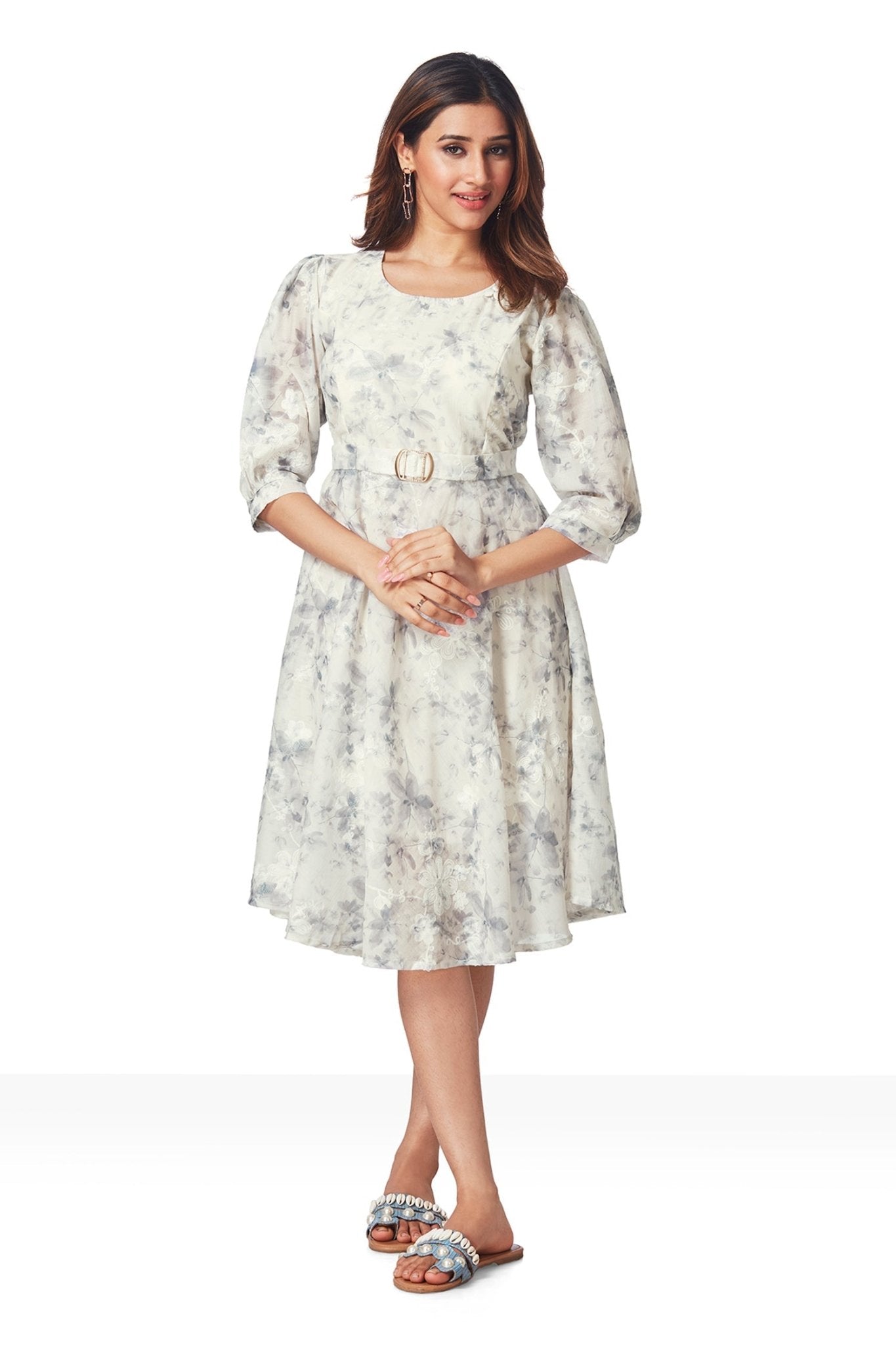 Classy Cotton Floral Printed Tunic Dress - Freyaa USA & Canada