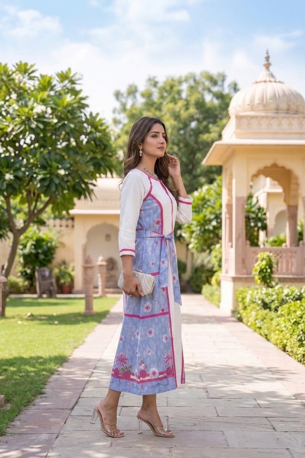 Floral & Strawberry Printed Casual Dress - Freyaa USA & Canada